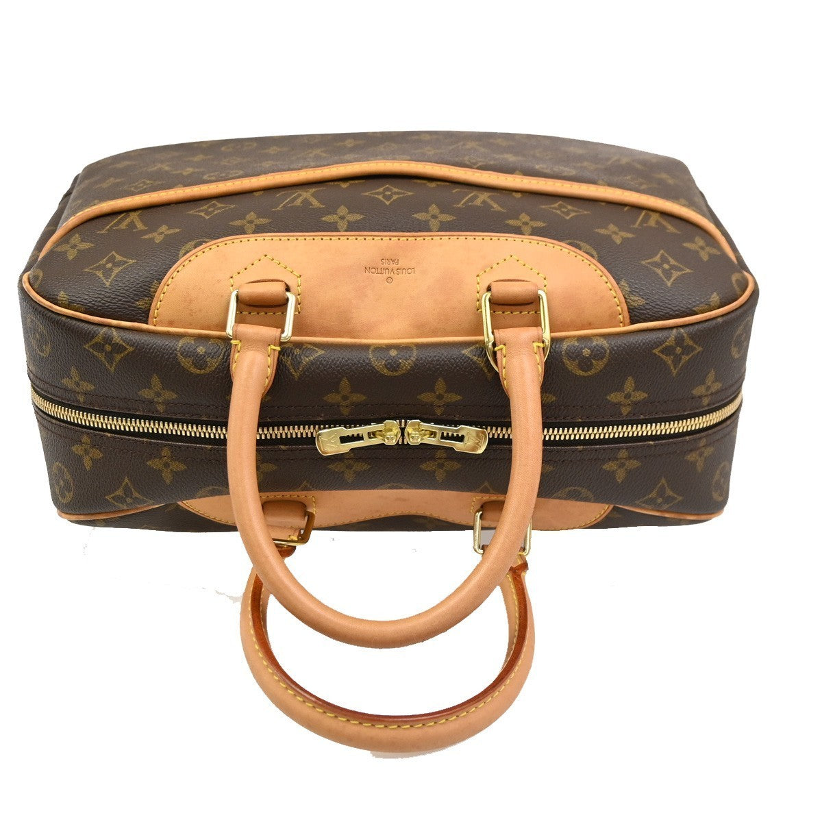 LOUIS VUITTON LV Logo Deauville Hand Bag Monogram Leather Brown M47270 74PA105