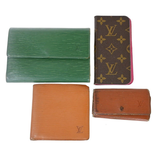 LOUIS VUITTON Logo 4 Set Wallet Key iPhone Case 8 Monogram Epi Leather 04HB270