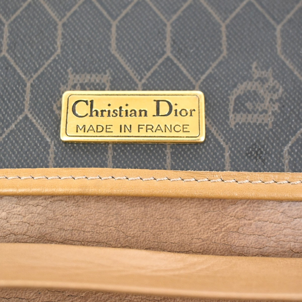 CHRISTIAN DIOR Logo Honeycomb 2Way Chain Shoulder Bag PVC Leather BN GHW 69KC690