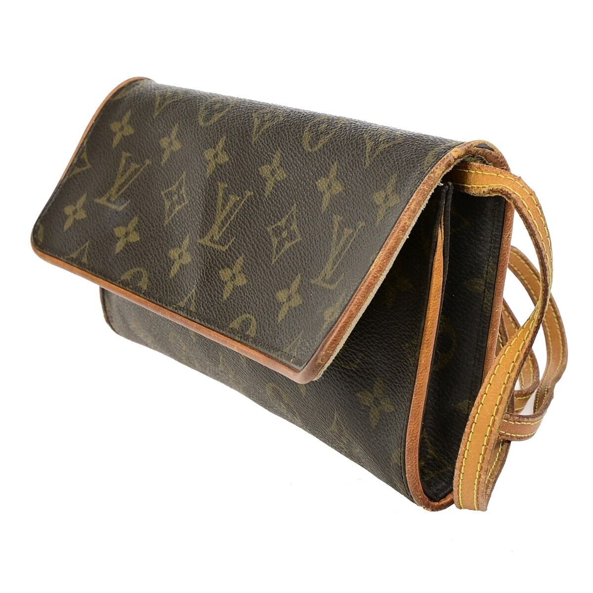 LOUIS VUITTON Pochette Twin GM 2Way Shoulder Bag Monogram Brown M51852 61ED359