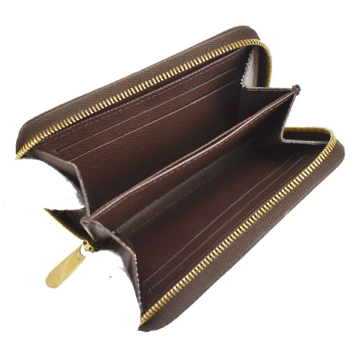 LOUIS VUITTON Zippy Coin Purse Wallet Bifold Damier Ebene Leather N63070 32RC362