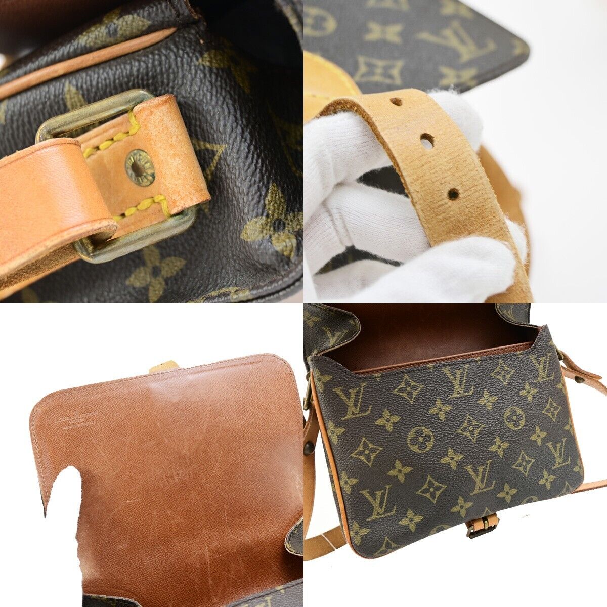 LOUIS VUITTON Cartouchiere MM Shoulder Bag Monogram Leather Brown M51253 85EC880