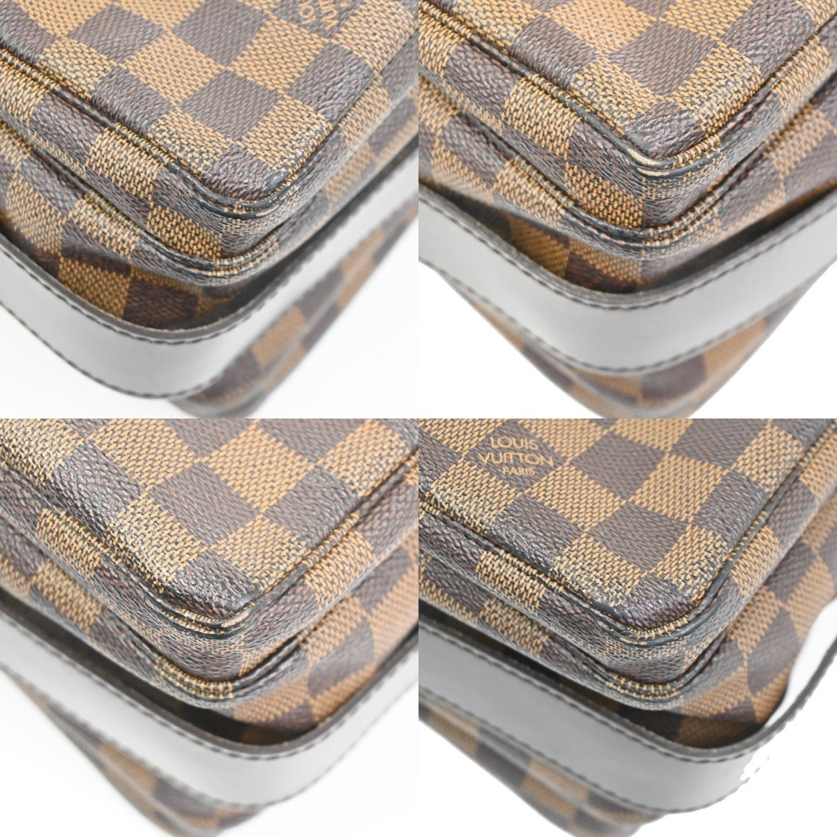 LOUIS VUITTON Naviglio Shoulder Bag Damier Ebene Leather Brown N45255 77TA691