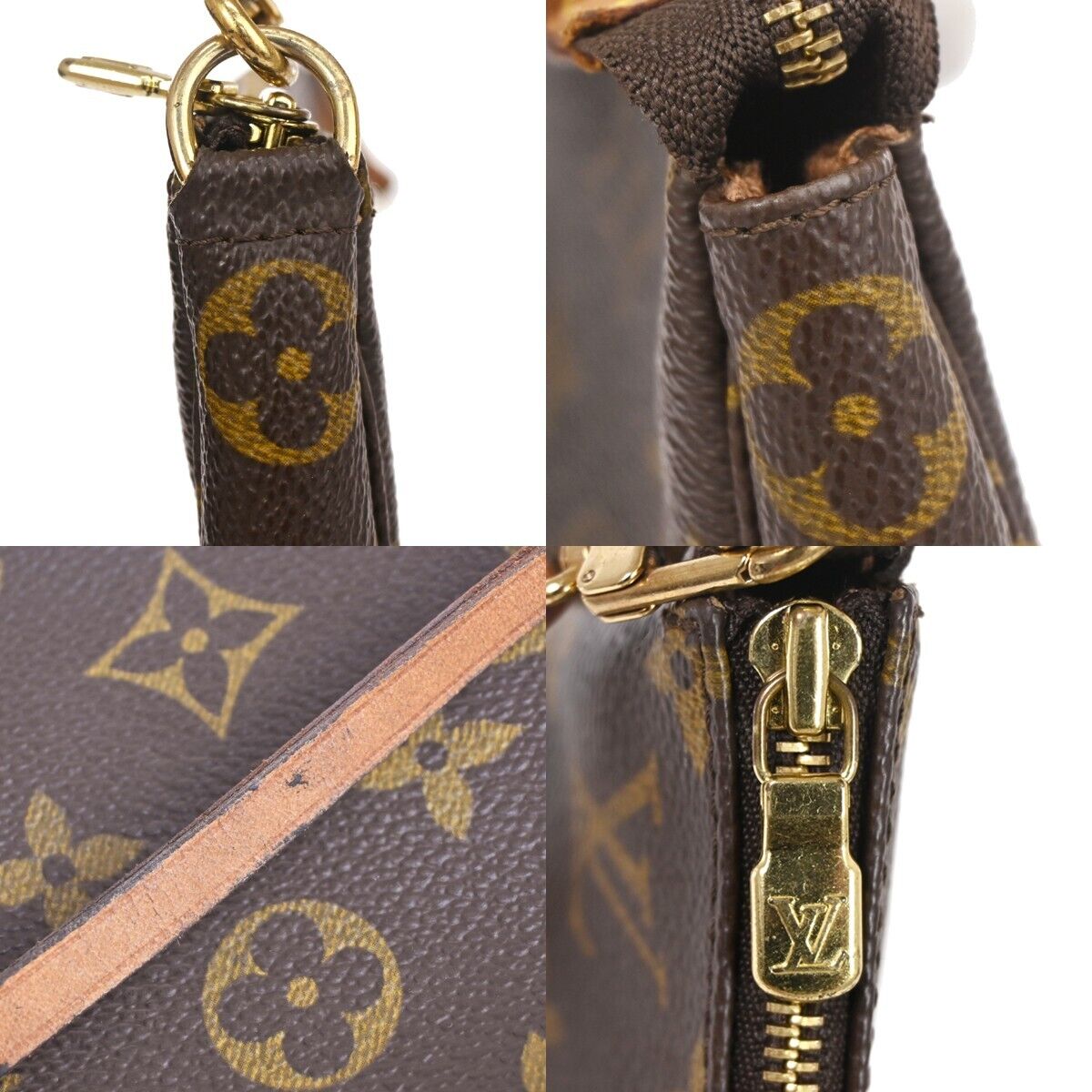 LOUIS VUITTON Pochette Accessoires Hand Bag Monogram Leather BN M51980 10HB213