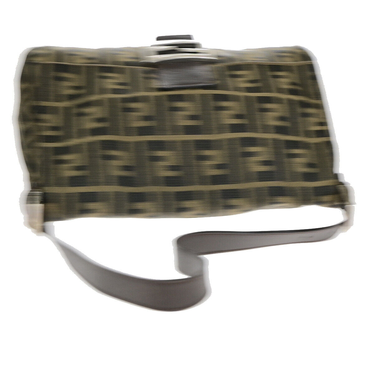 FENDI Logo Mamma Zucca Pattern Shoulder Bag Canvas Leather Brown SHW 96YF583