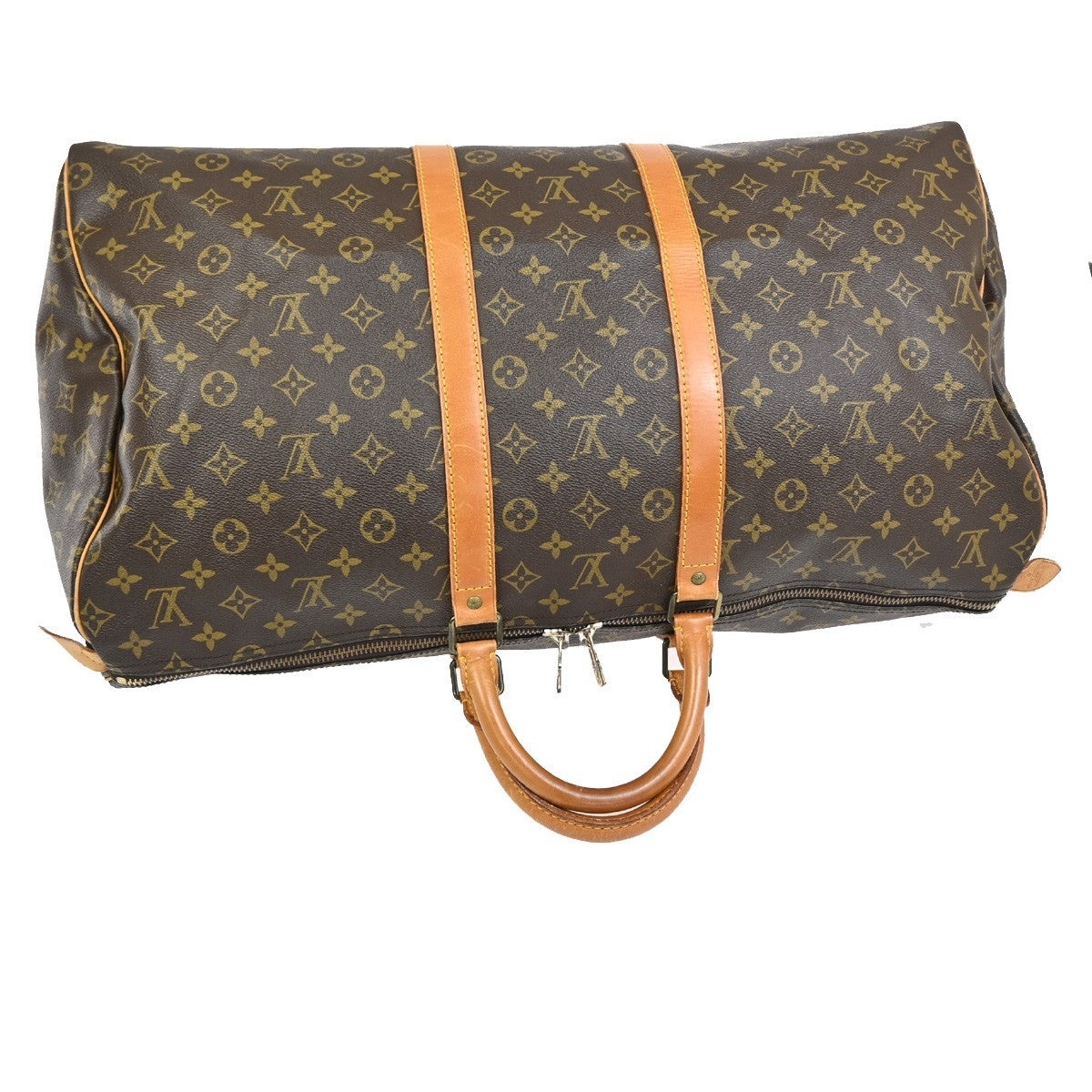 LOUIS VUITTON Keepall 55 Travel Hand Bag Monogram Leather Brown M41424 75TA618