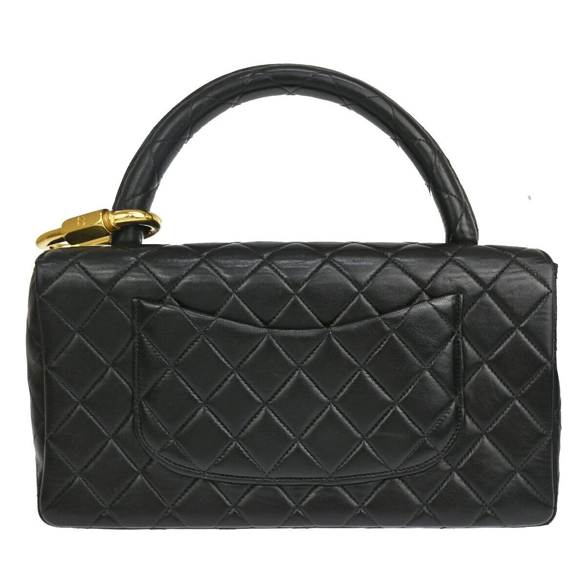 CHANEL CC Mini & Matelasse 25 Pair Hand Bag Leather Black GHW Vintage 550RH637