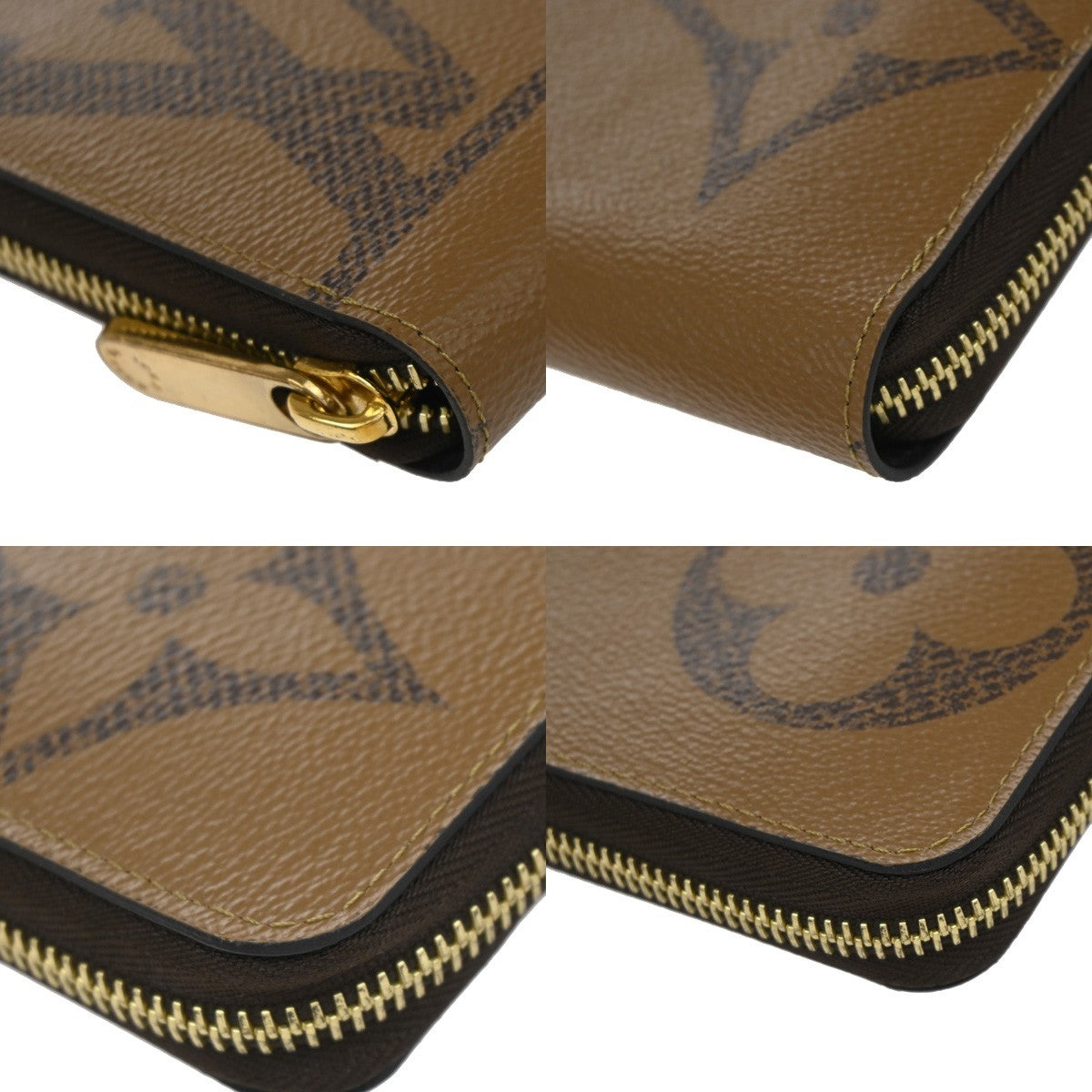 LOUIS VUITTON Zippy Wallet Monogram Giant Reverse Leather Brown M69353 93RF818