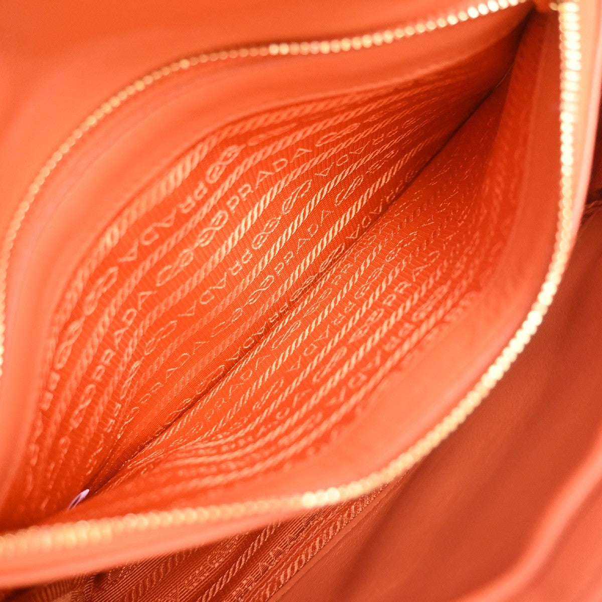 PRADA System Patchwork 2way Shoulder Hand Bag Nappa Leather Orange 620RF990
