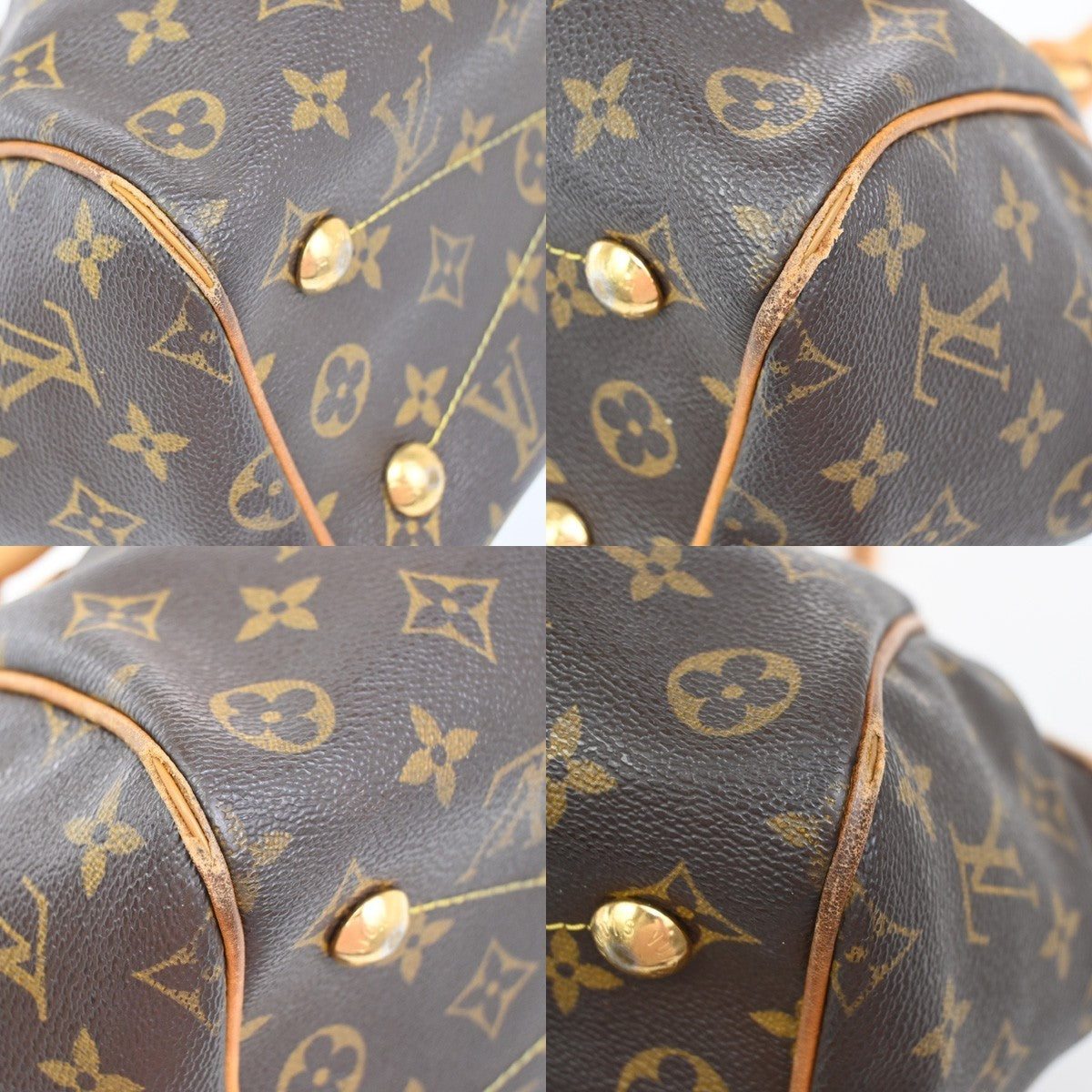 LOUIS VUITTON Tivoli PM Handbag Monogram Leather France Brown M40143 77ZA273