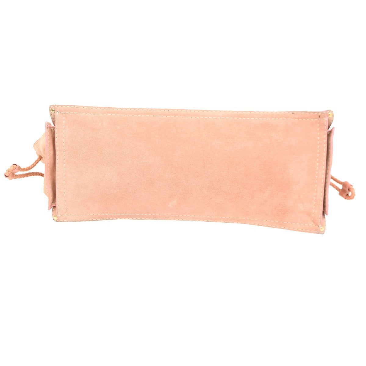 LOEWE Logo Crown Tote Shoulder Hand Bag Suede Skin Leather Pink GHW 72CA703