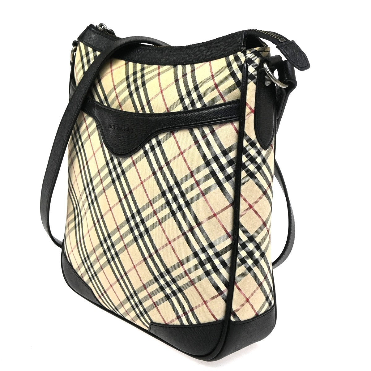 BURBERRY Logo Nova Check Crossbody Shoulder Bag Canvas Leather Beige BK 87RL986