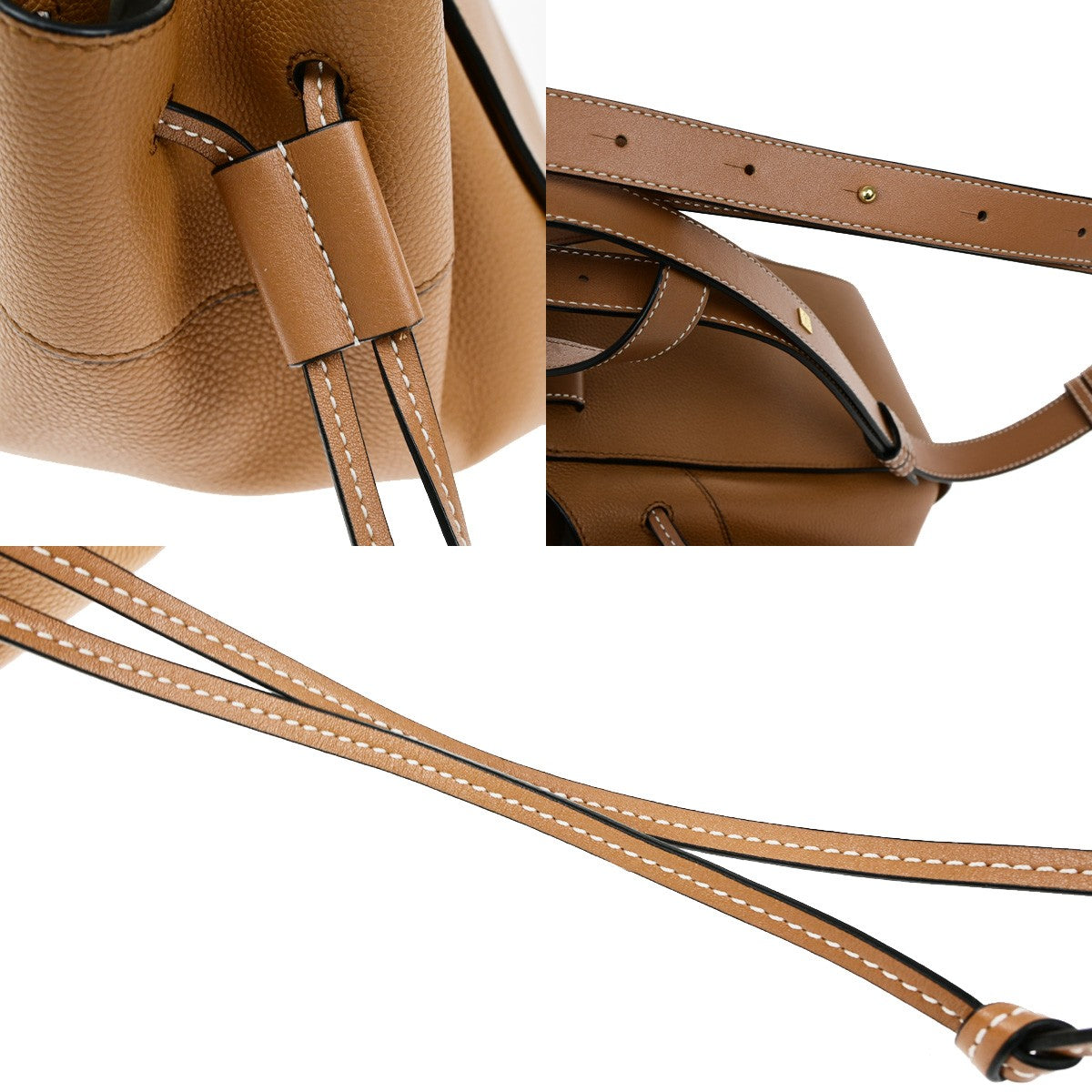 LOEWE Logo Hammock Small 2Way Shoulder Hand Bad Leather Brown GHW Spain 683RL069