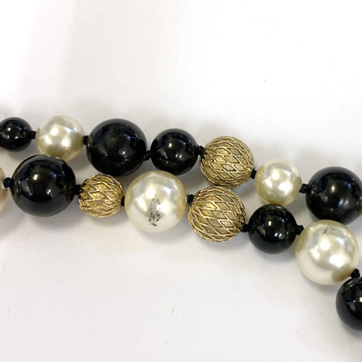 CHANEL CC Chain Pendant Necklace Imitation Pearl Beads A16B BK WE Gold 15RK811