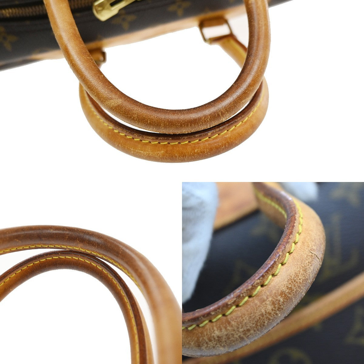 LOUIS VUITTON LV Logo Deauville Hand Bag Monogram Leather Brown M47270 37MA612