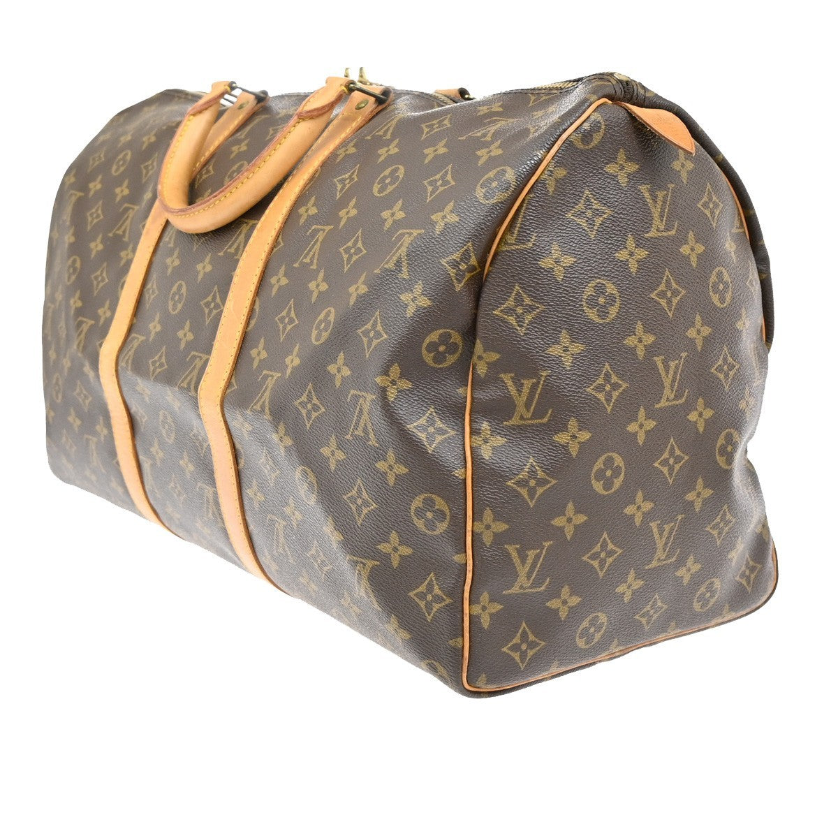 LOUIS VUITTON Keepall 50 Travel Hand Bag Monogram Leather Brown M41426 77KB300
