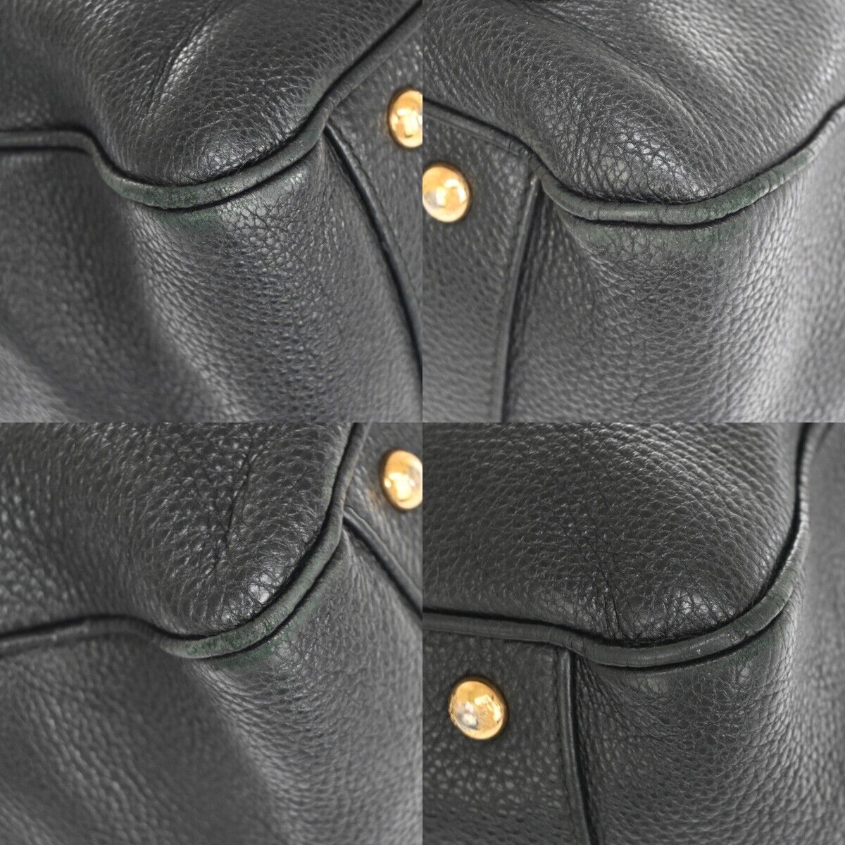 SALVATORE FERRAGAMO Logo Gancini Shoulder Bag Leather Black Gold Italy 63YC962