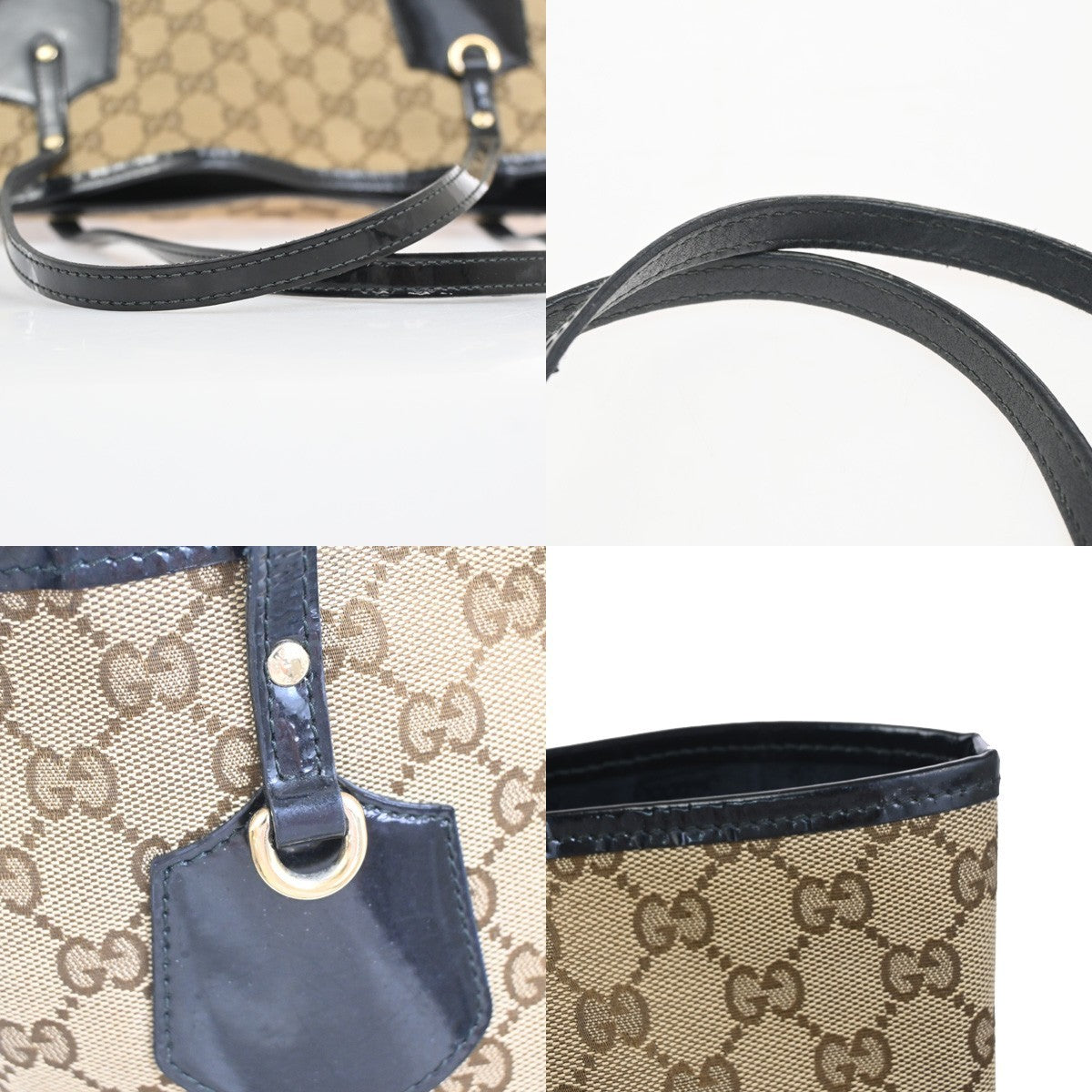 GUCCI GG Jolie Shoulder Hand Bag Canvas Patent Leather Brown GHW Italy 38KC906