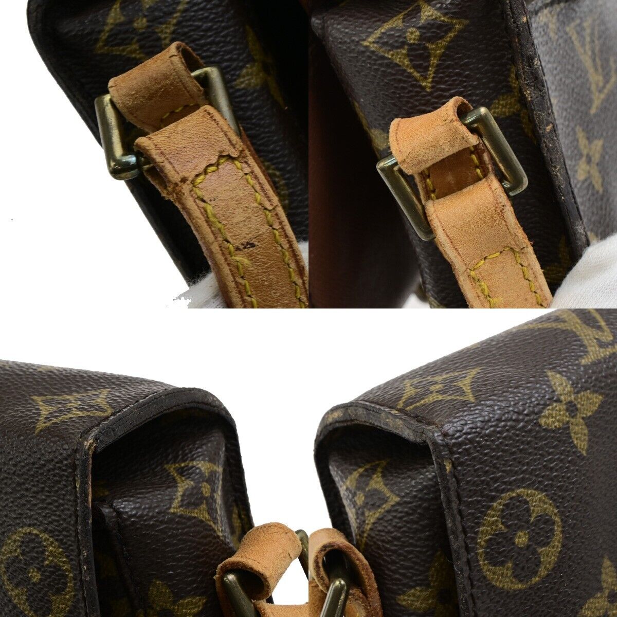 LOUIS VUITTON Saint Cloud MM Shoulder Bag Monogram Leather Brown M51243 64ED489