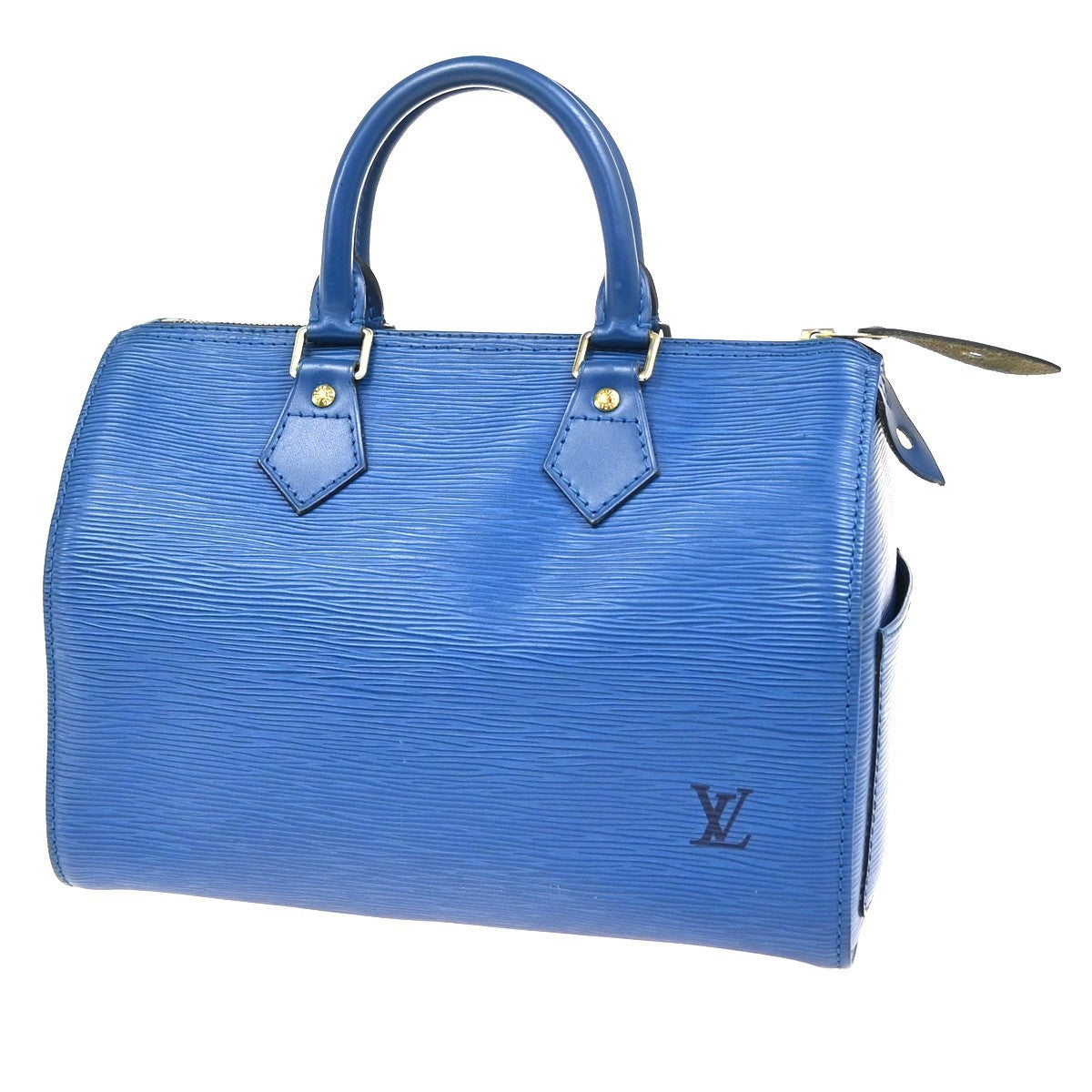 LOUIS VUITTON LV Logo Speedy 25 Travel Hand Bag Epi Leather Blue M43015 88YJ057