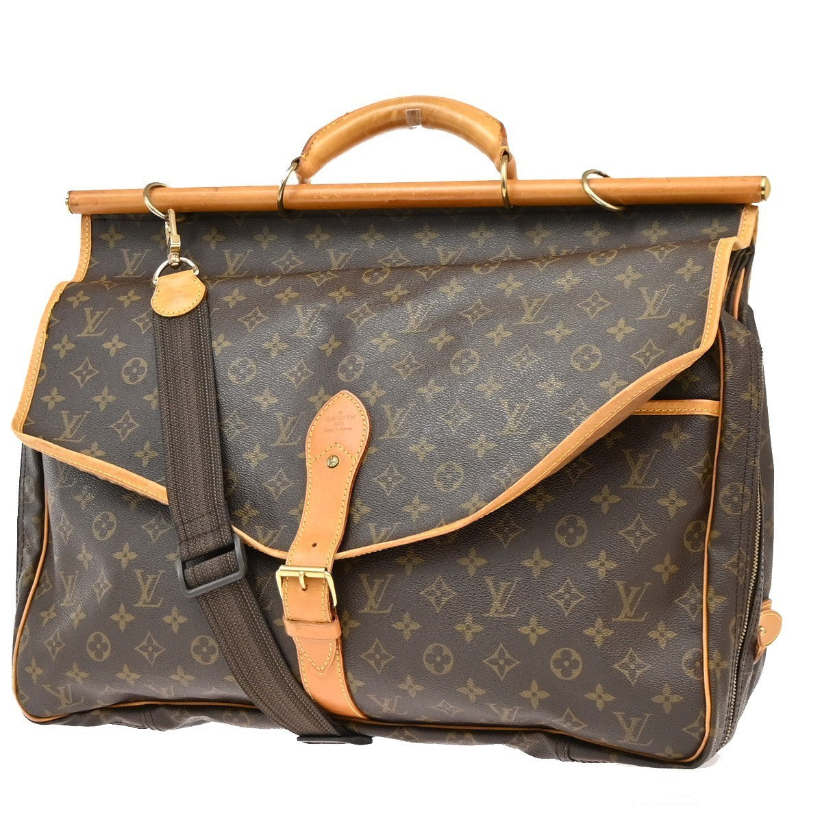 Louis Vuitton Sac Chasse Shoulder Hand Bag Monogram Leather Brown M41140 95PA019