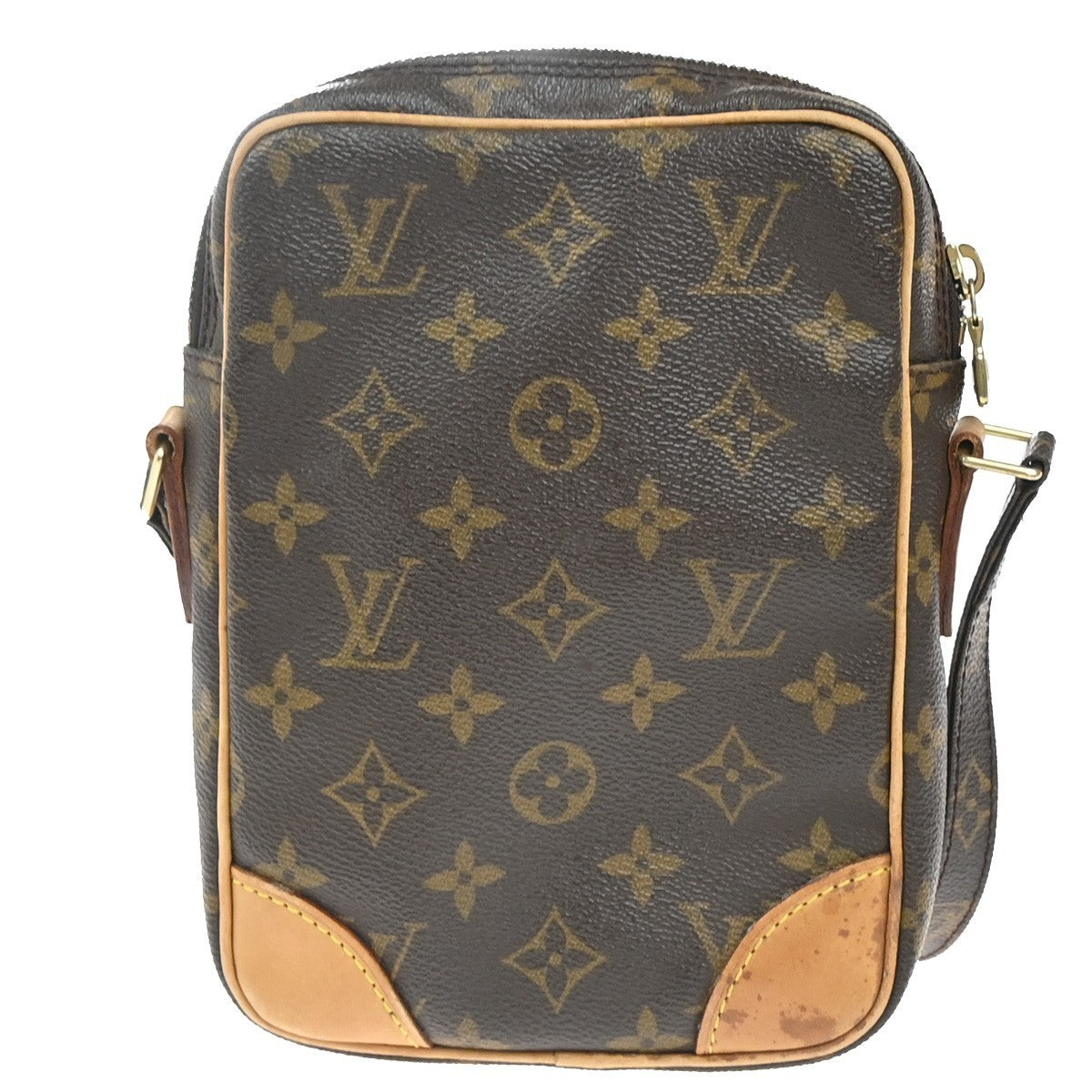LOUIS VUITTON Danube Shoulder Bag Monogram Leather Brown France M45266 34EG291
