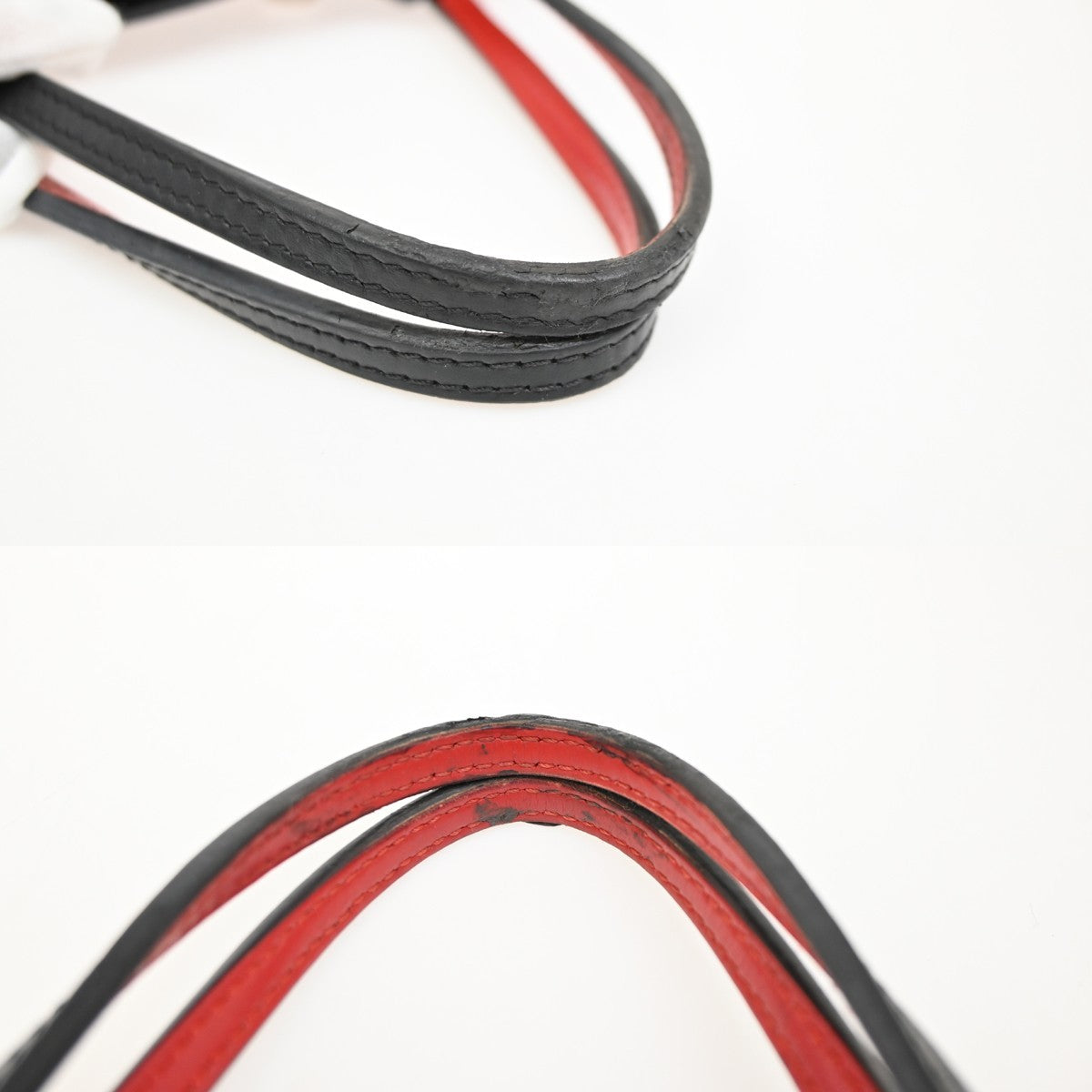CHRISTIAN LOUBOUTIN Logo Studs 2Way Shoulder Hand Bag Leather Black 33YH852