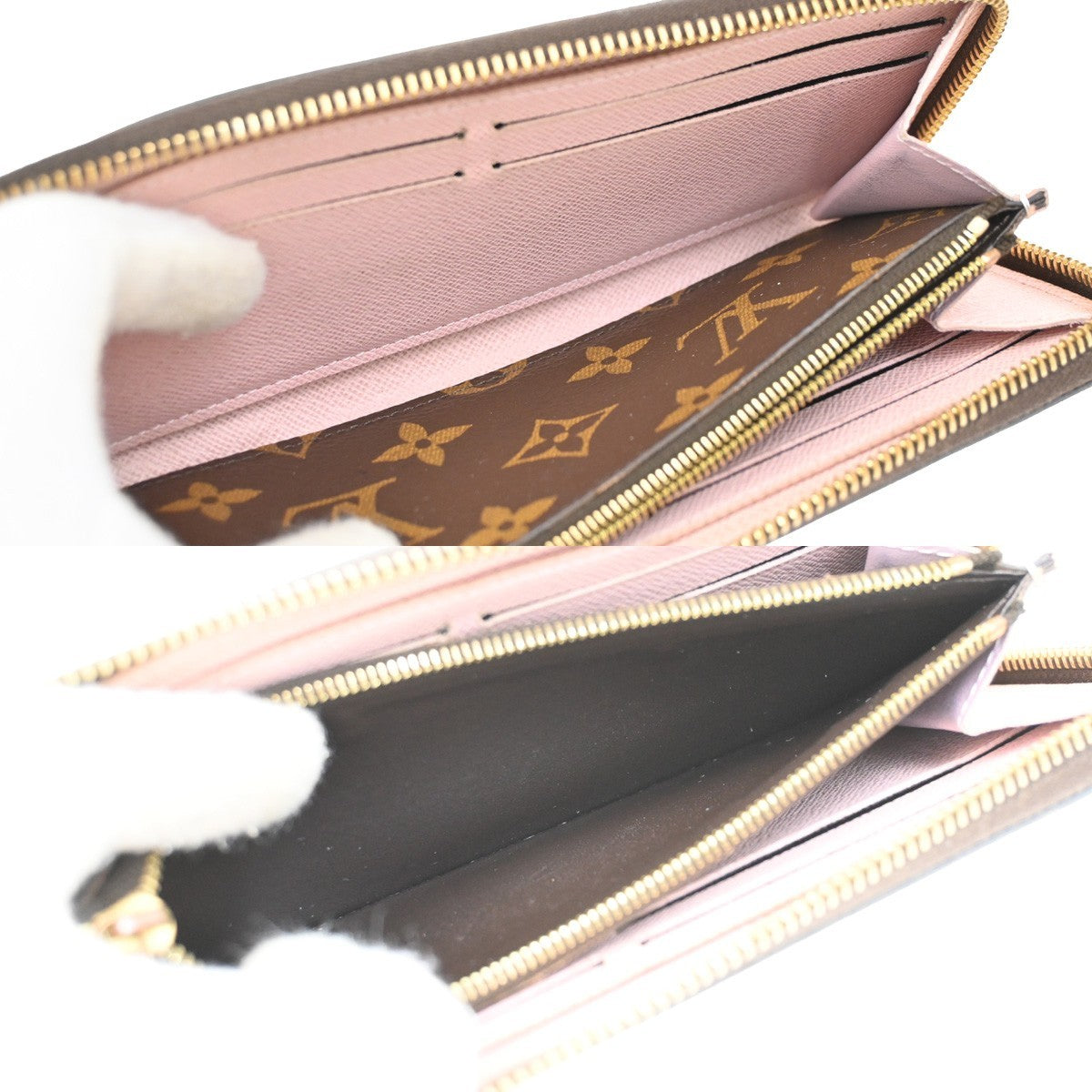 LOUIS VUITTON Clemence Zippy Long Wallet Monogram Leather Brown M61298 80DA242