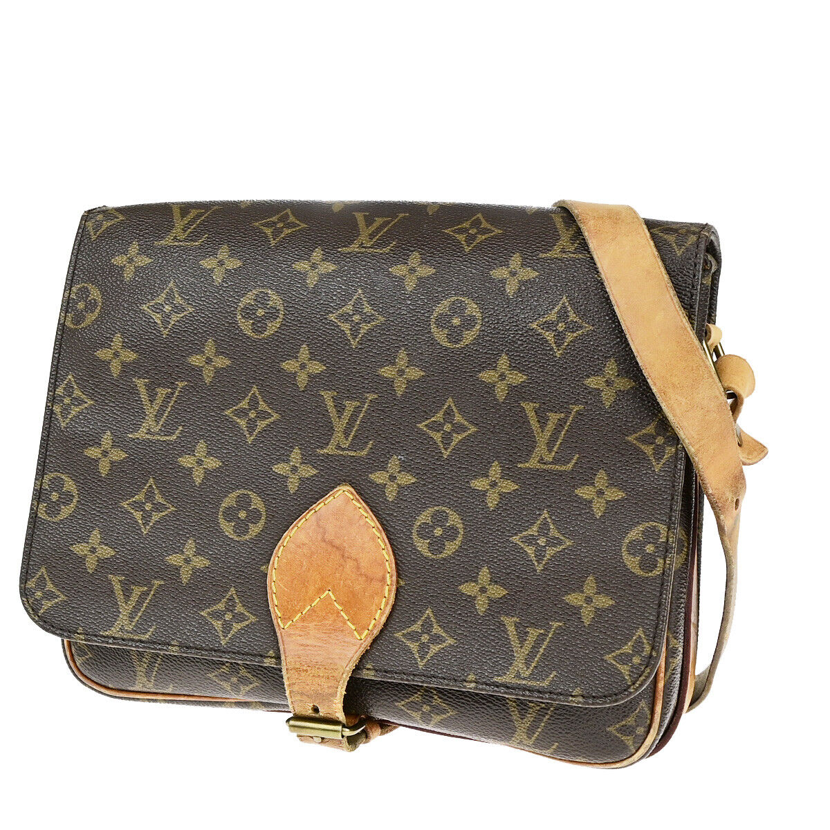 LOUIS VUITTON Cartouchiere GM Shoulder Bag Monogram Leather Brown M51252 30SJ466
