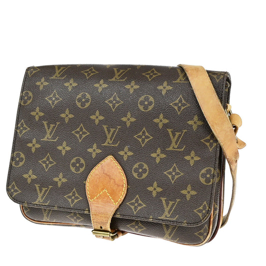 LOUIS VUITTON Cartouchiere GM Shoulder Bag Monogram Leather Brown M51252 30SJ466