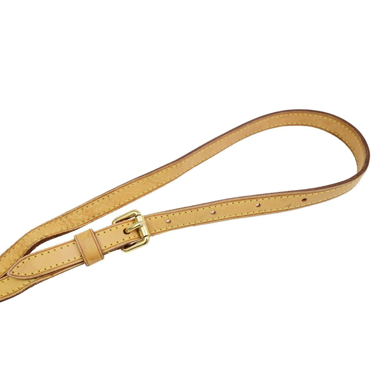 LOUIS VUITTON LV Logo Shoulder Bag Strap Leather Brown GHW 67YJ271