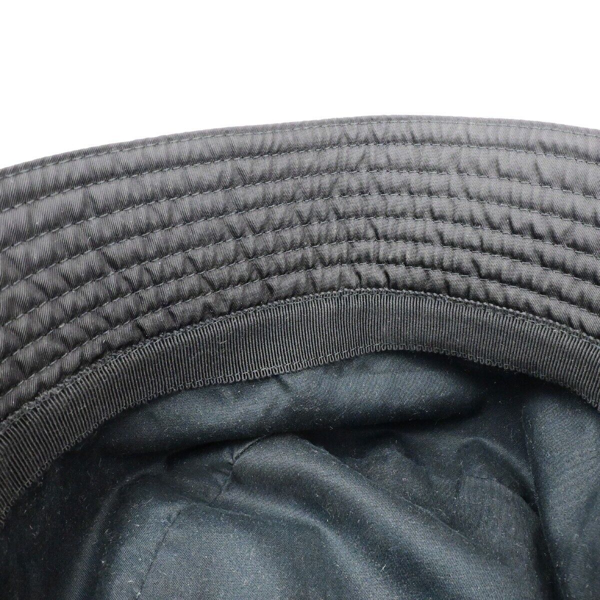 PRADA Logo Tessuto Bucket Hat Side M 100% Nylon Black Italy 80RK564