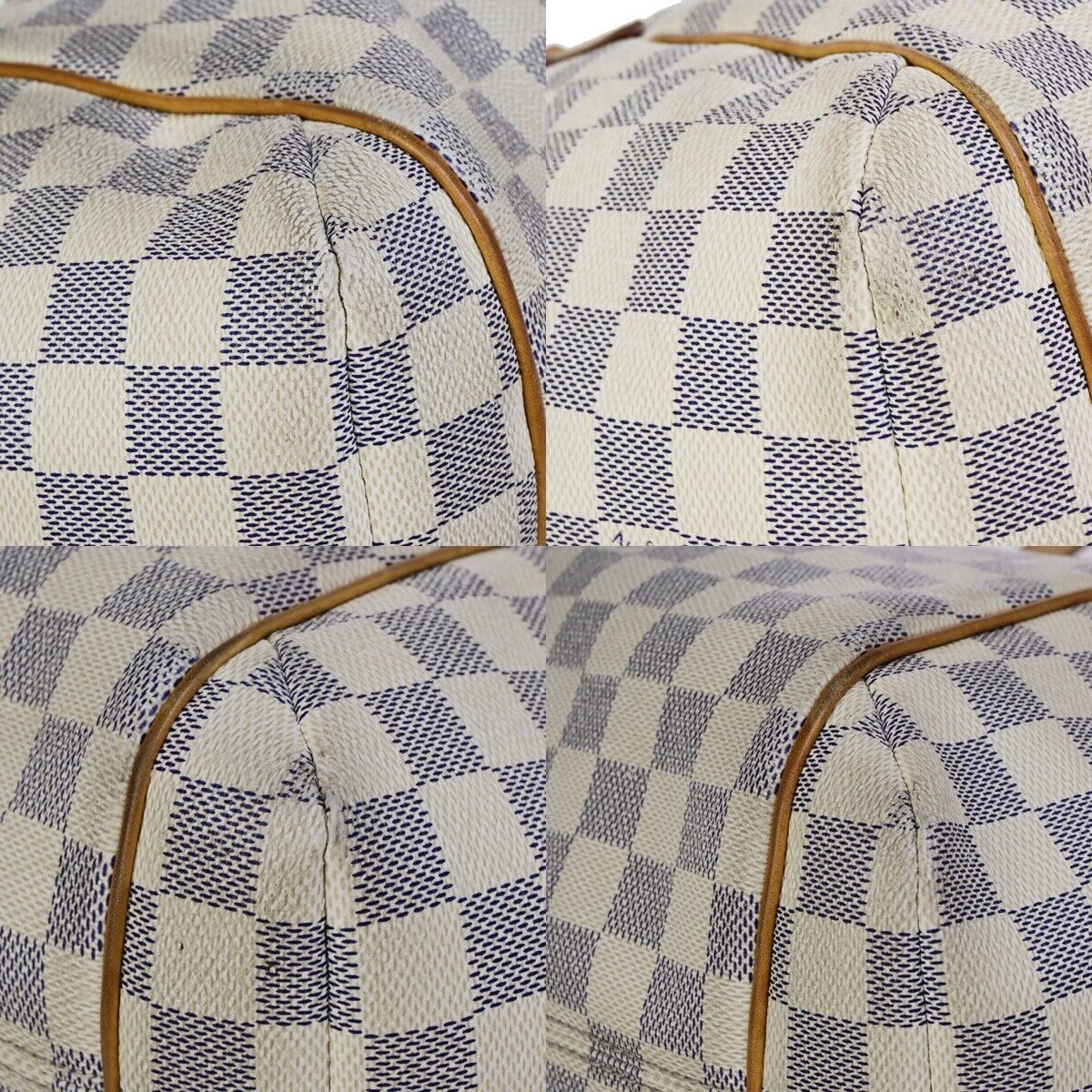 LOUIS VUITTON Totally PM Shoulder Bag Damier Azur Leather White N51261 84ED188