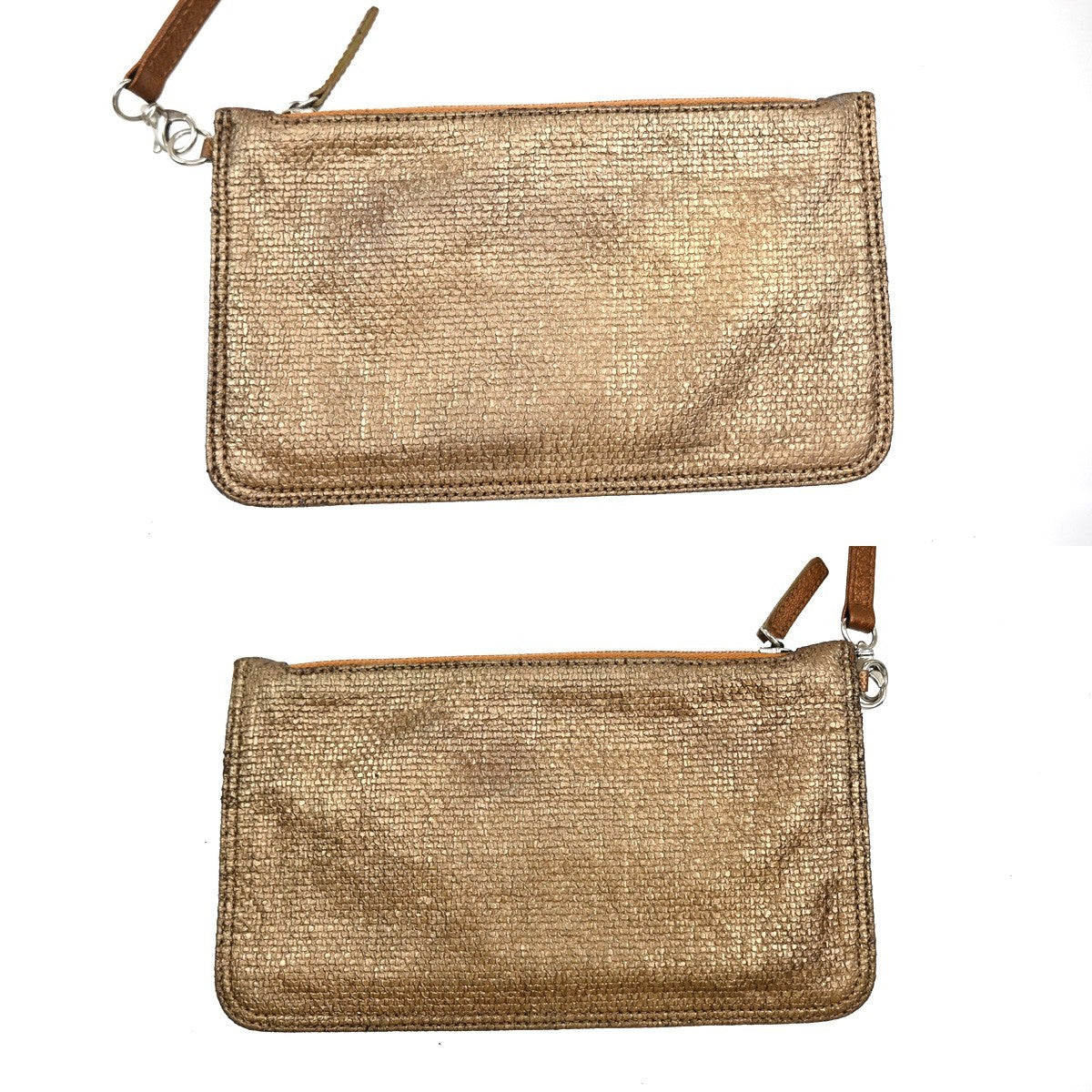 CHANEL CC Paris Biarritz Shoulder Bag Coating Canvas Leather Bronze 603RF988