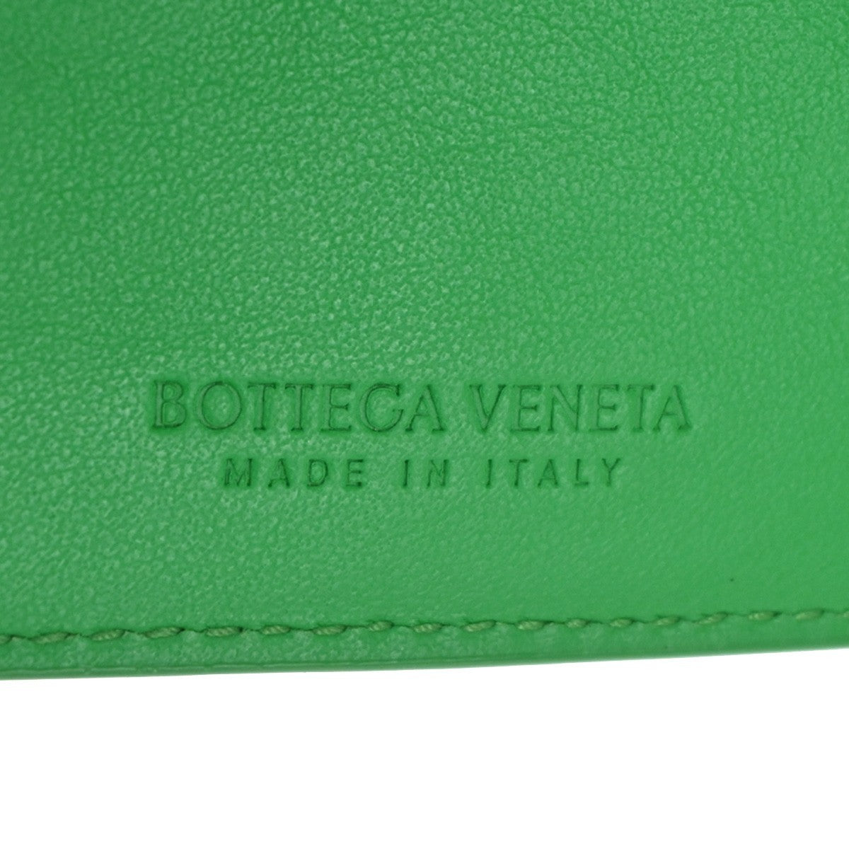 BOTTEGA VENETA Logo Intrecciato Bifold Wallet Purse Leather Green Italy 87RL575