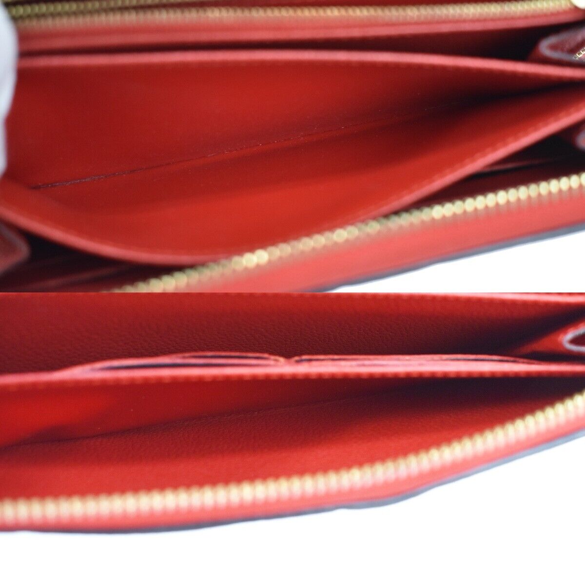 LOUIS VUITTON Zippy Wallet Monogram Empreinte Leather Scarlet M63691 87GA838