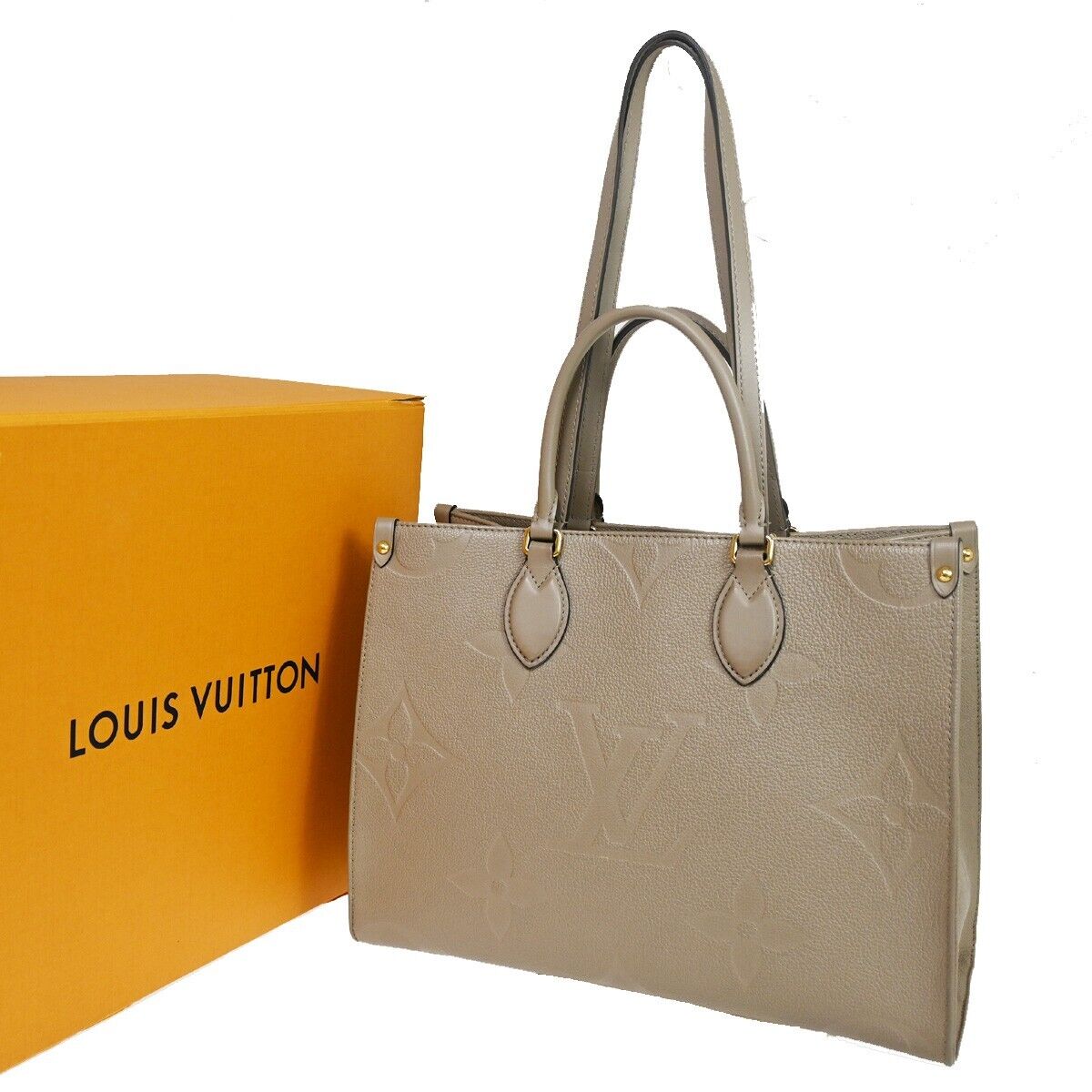 LOUIS VUITTON Onthego MM 2Way Hand Bag Monogram Empreinte Beige M45607 386RC815