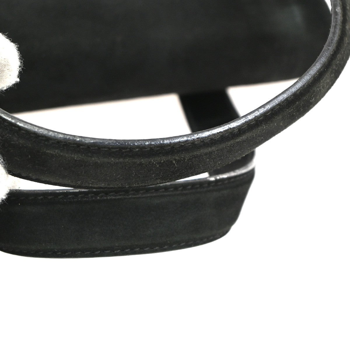 SALVATORE FERRAGAMO Gancini Hand Bag Suede Canvas Black GHW 68CA496