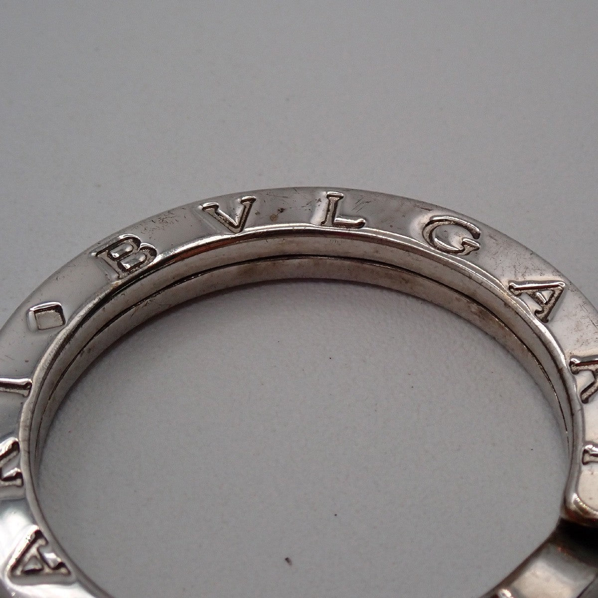 BVLGARI Logo Key Ring Silver Ag 925 Accessory Italy 02EG277