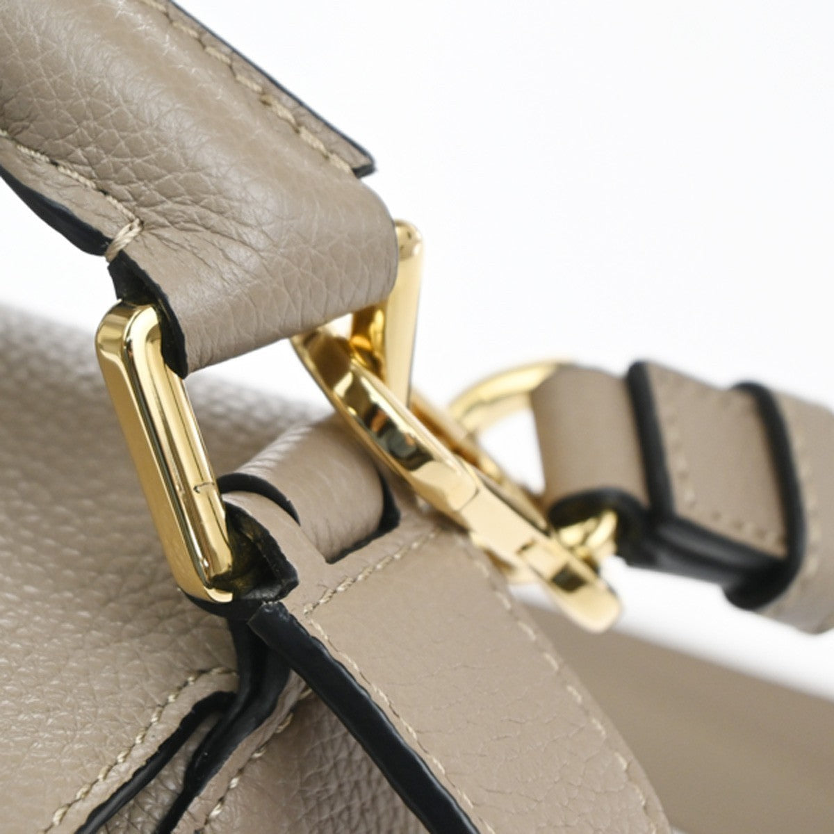 LOEWE Logo Puzzle Small 2way Shoulder Hand Bag Leather Beige Spain GHW 629RL948