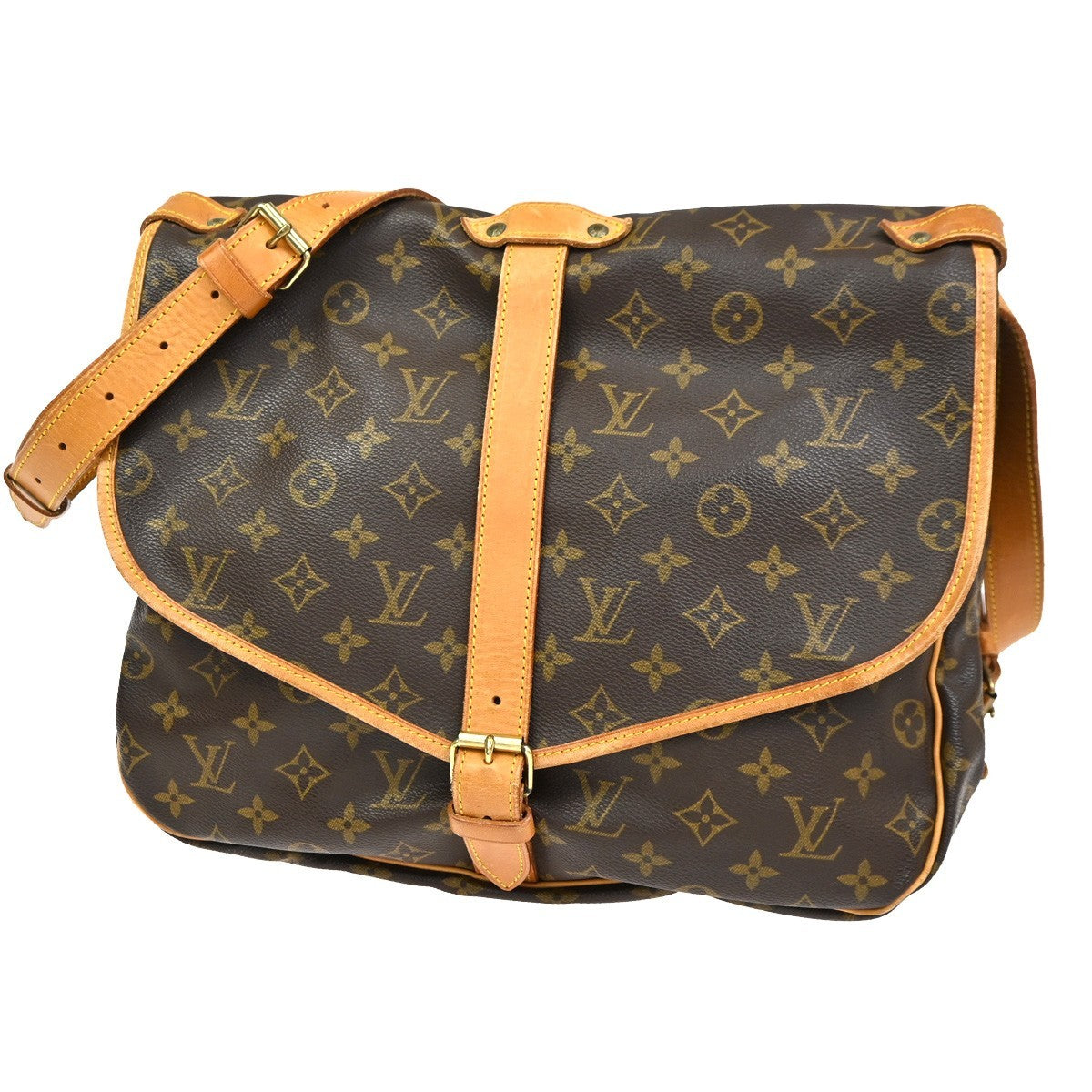 LOUIS VUITTON Saumur 35 Shoulder Bag Monogram Leather BN France M42254 79CA787