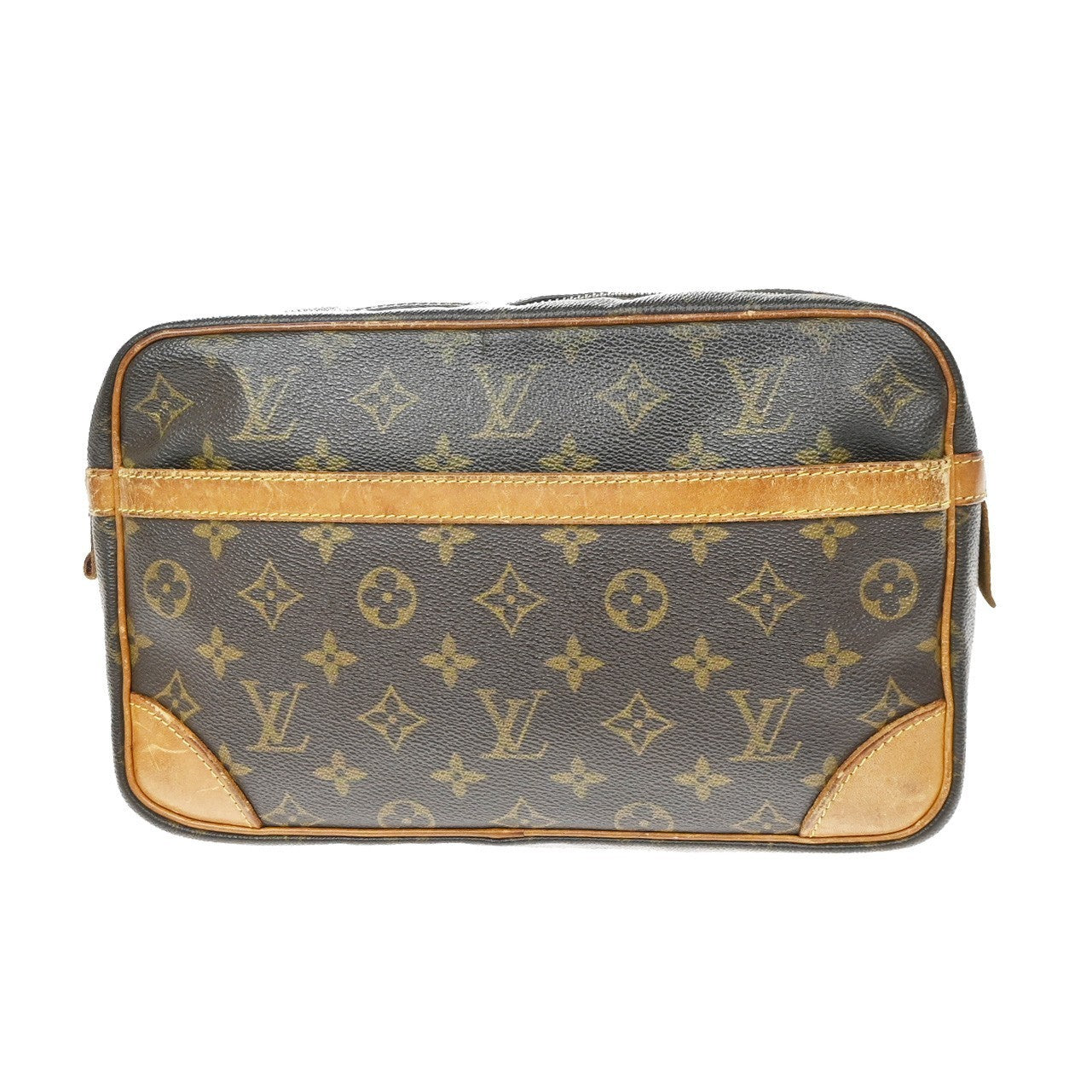 LOUIS VUITTON Compiegne 28 Clutch Hand Bag Monogram Leather Brown M51845 60KD201