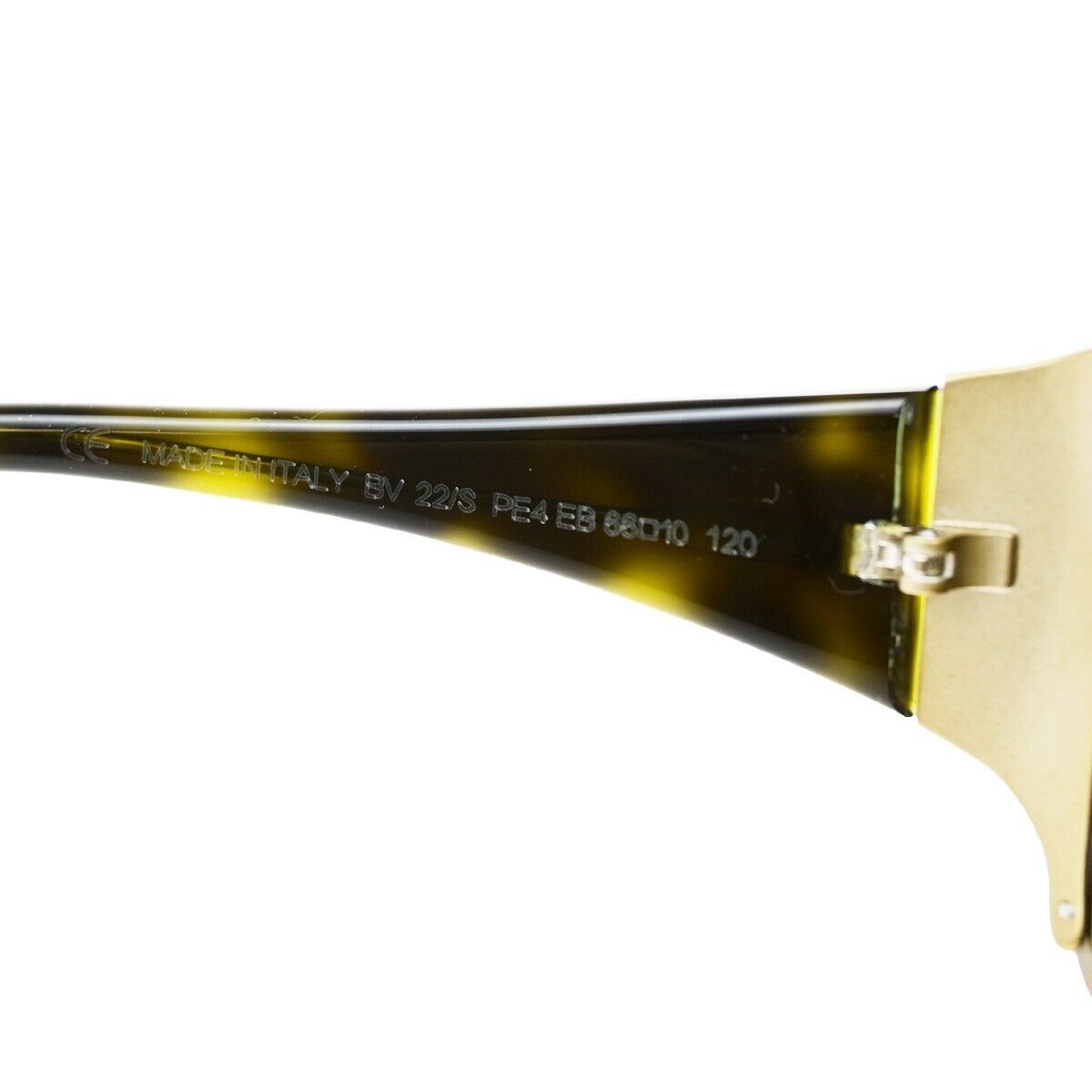 BOTTEGA VENETA Logo Sunglasses BV 22/S Metal Plastic Brown Gold Italy 02KA492