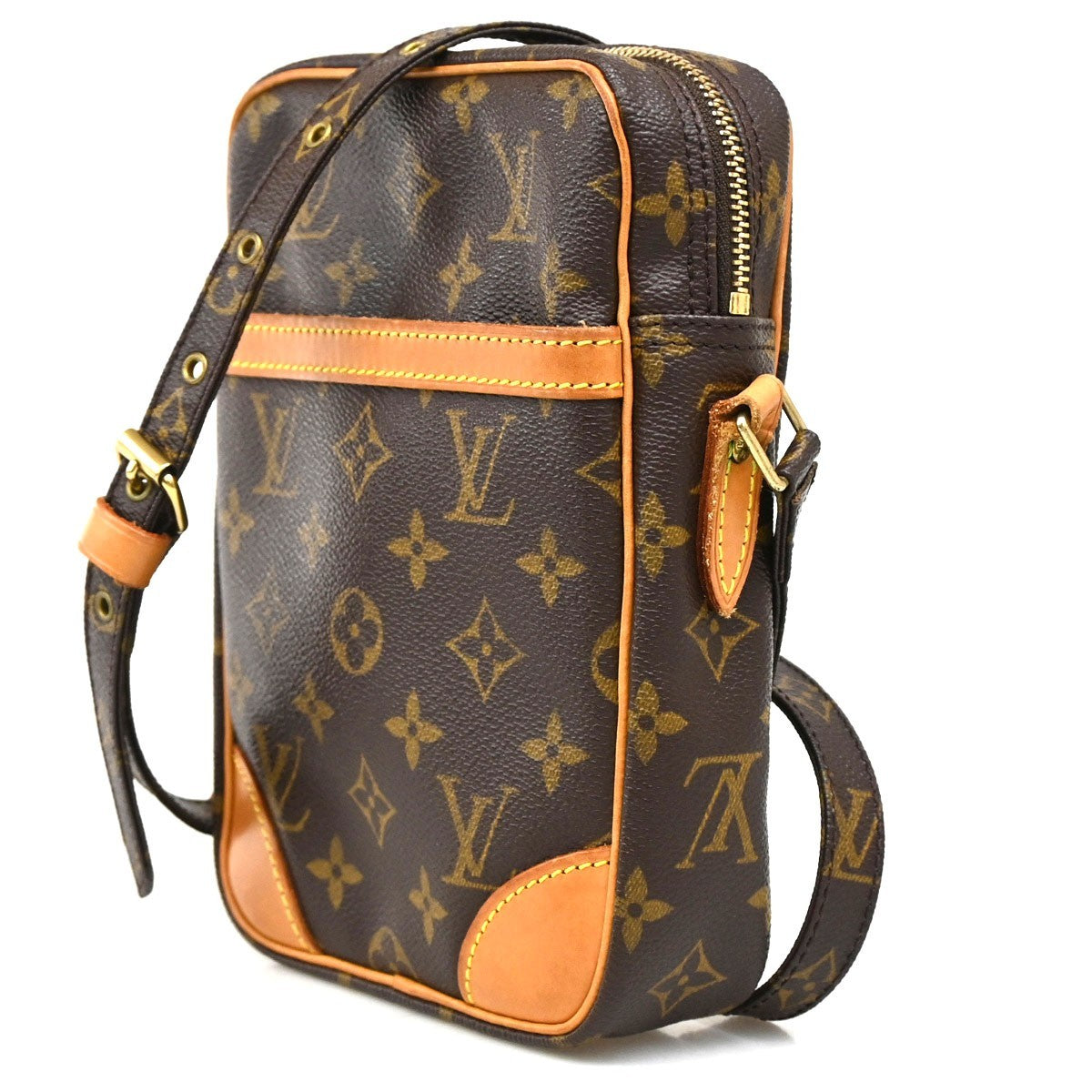 LOUIS VUITTON Danube Shoulder Bag Monogram Leather Brown France M45266 35CA214