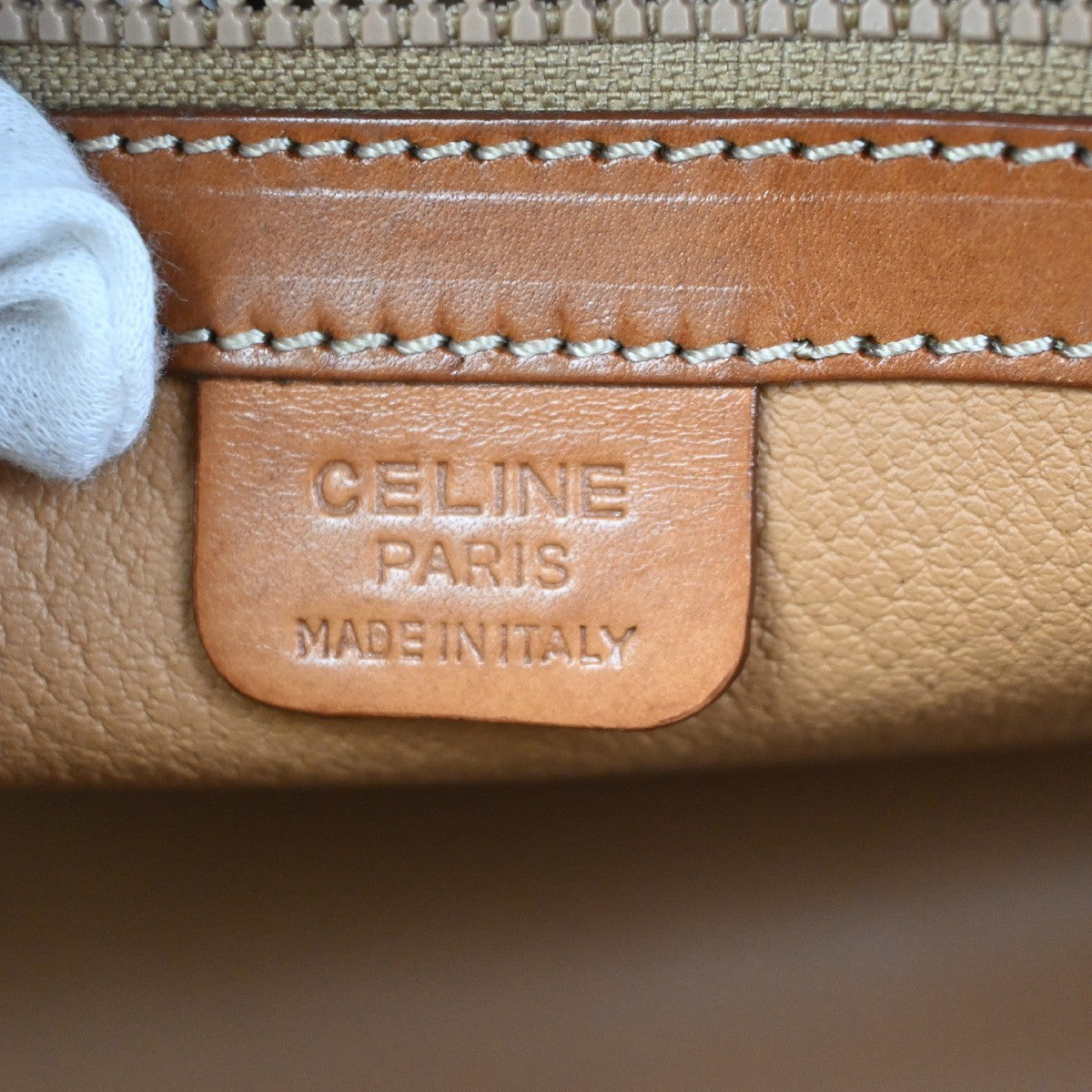 CELINE Logo Macadam Pattern Hand Bag PVC Leather Brown GHW Italy 69ZA264