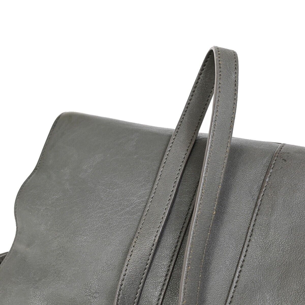 YVES SAINT LAURENT YSL 2Way Cabas Chyc Hand Shoulder Bag Leather Gray 35SH912