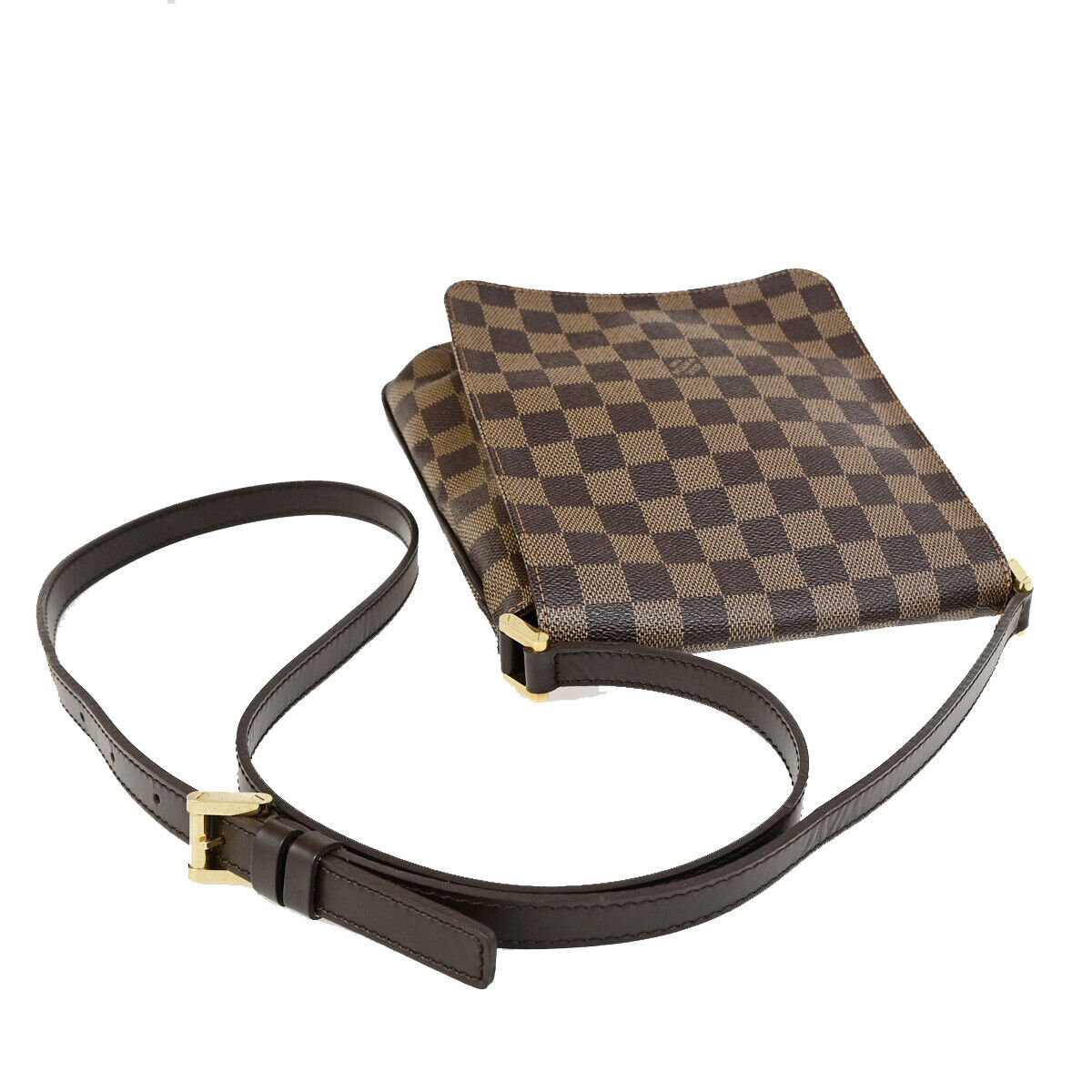 LOUIS VUITTON Musette Shoulder Bag Damier Ebene Leather Brown N51302  90SJ504