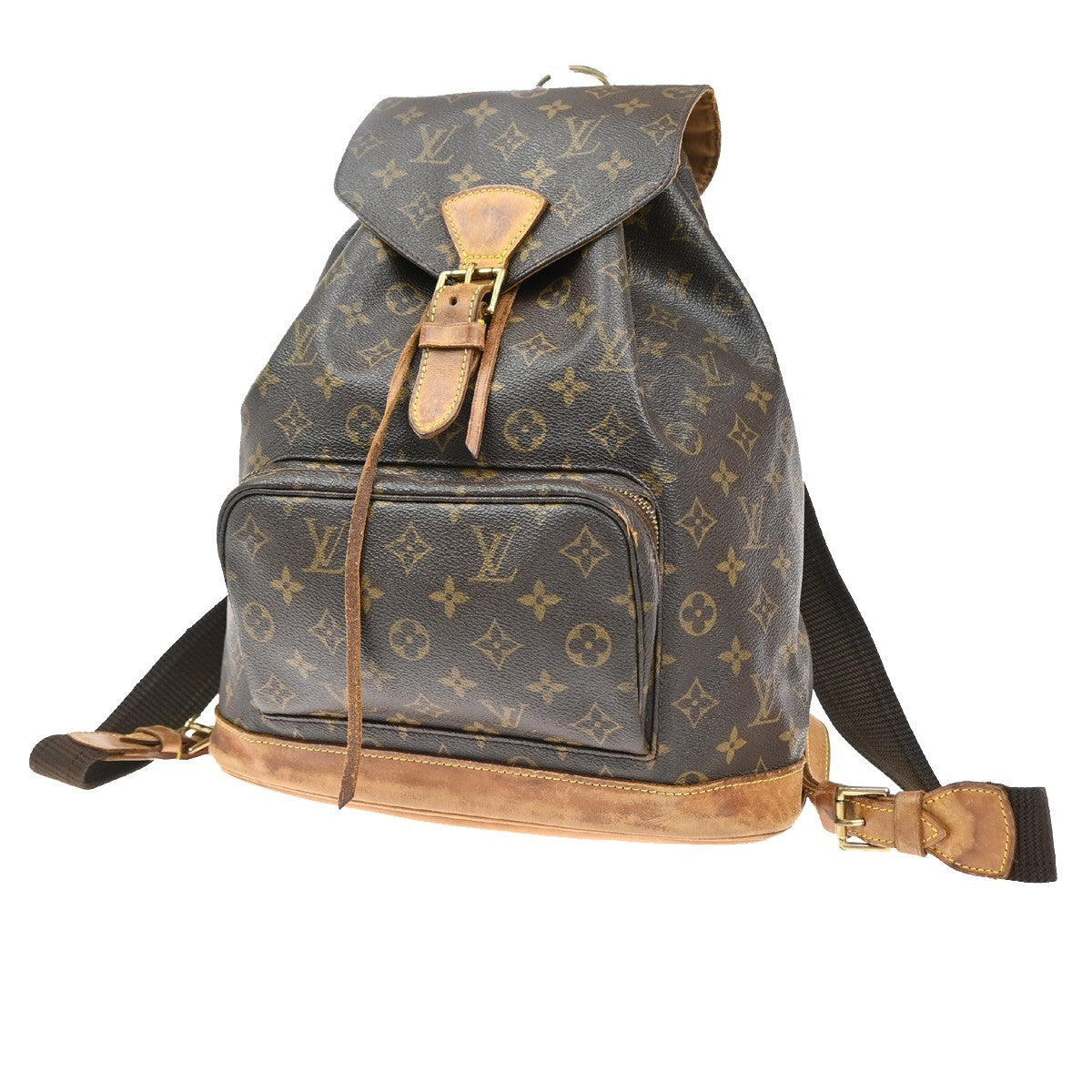 LOUIS VUITTON Montsouris GM Backpack Bag Monogram Leather Brown M51135 88CA069