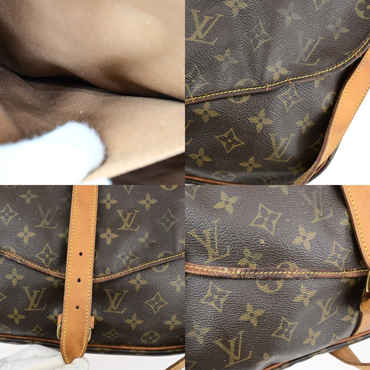 LOUIS VUITTON Saumur 35 Shoulder Bag Monogram Leather BN France M42254 33EC935