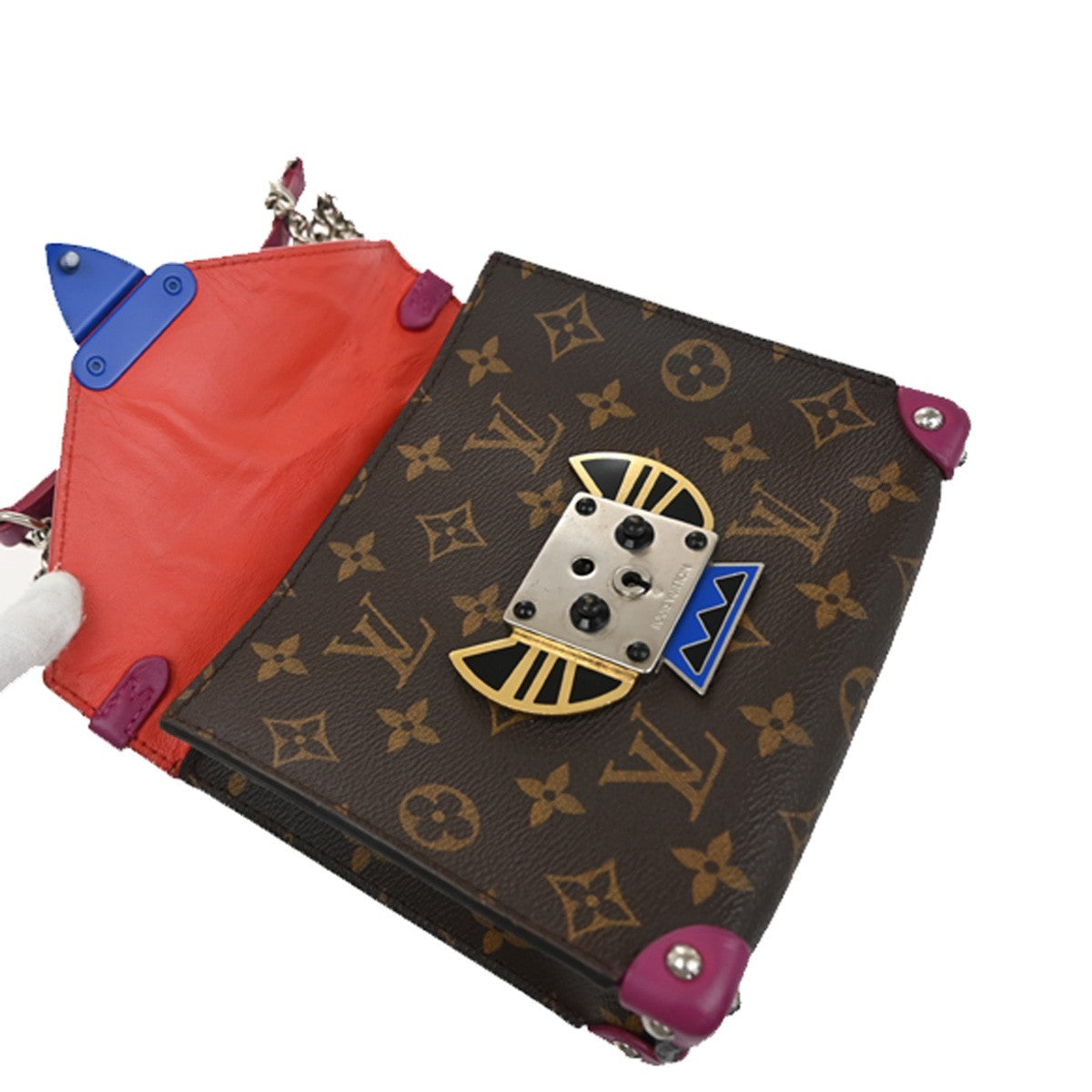 LOUIS VUITTON Pochette Mask PM Chain Shoulder Bag Monogram Leather BN RD 98KB647